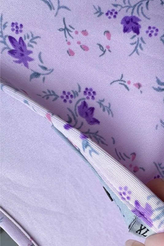 Vintage 2000s floral slinky stretchy mini dress lilac ditsy flowers