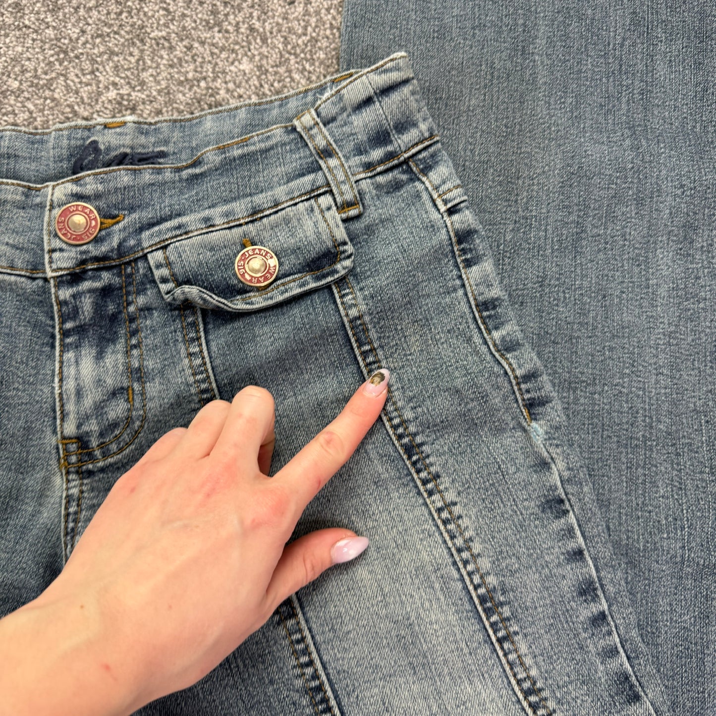 Y2K vintage low rise faded denim bootcut jeans