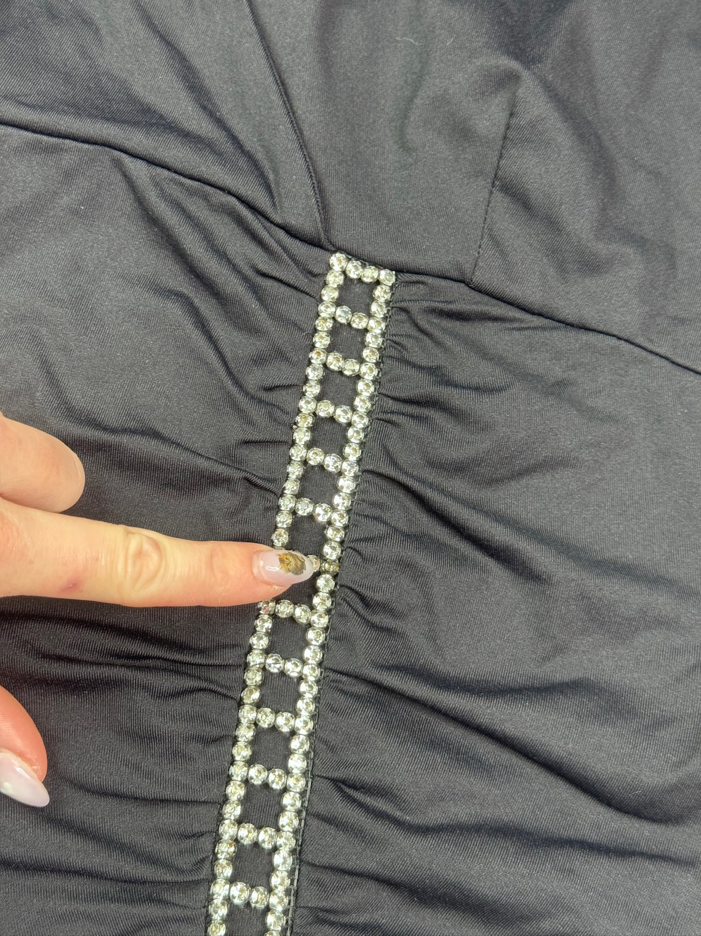 Y2K vintage slinky rhinestone cami top