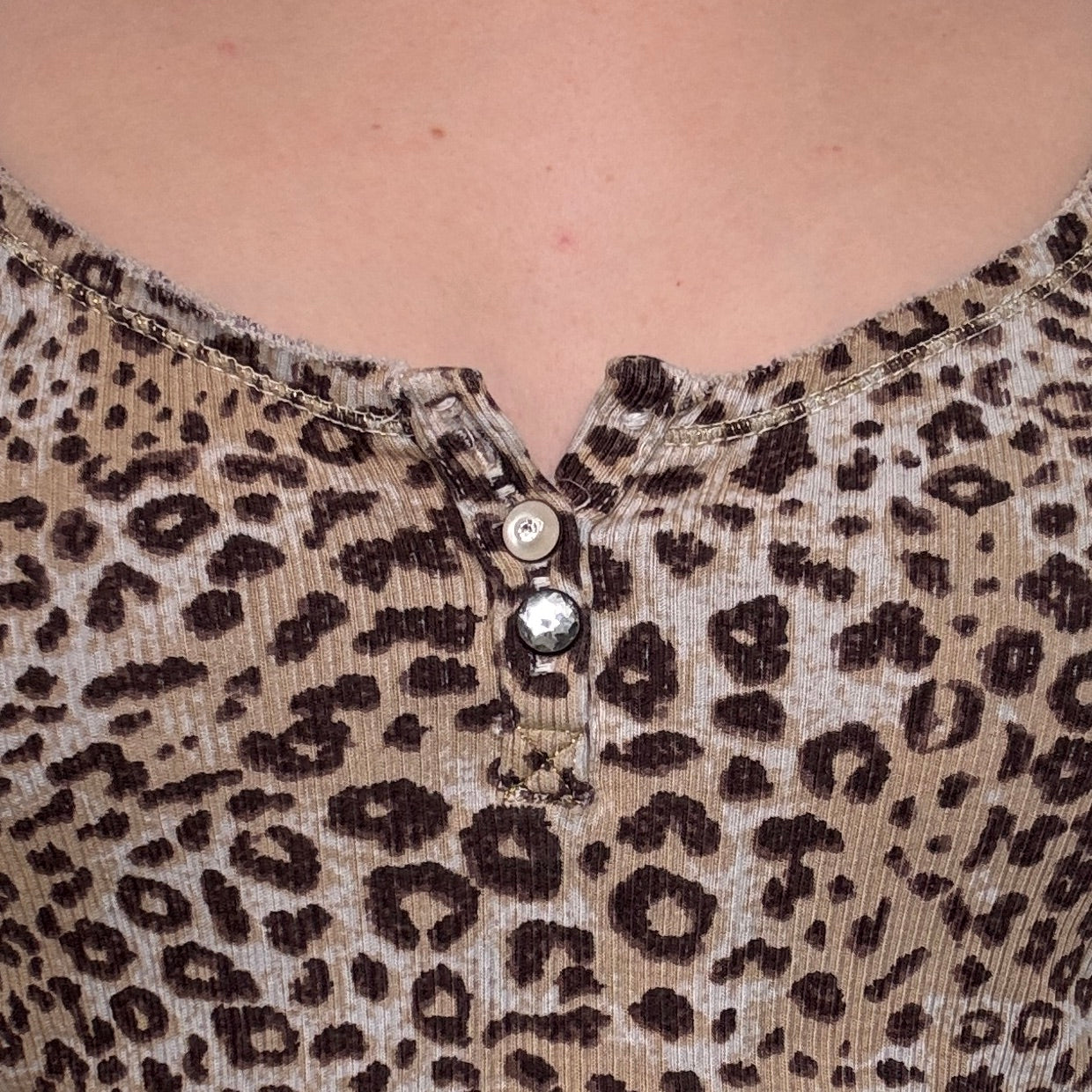 Y2K vintage brown leopard print tank top