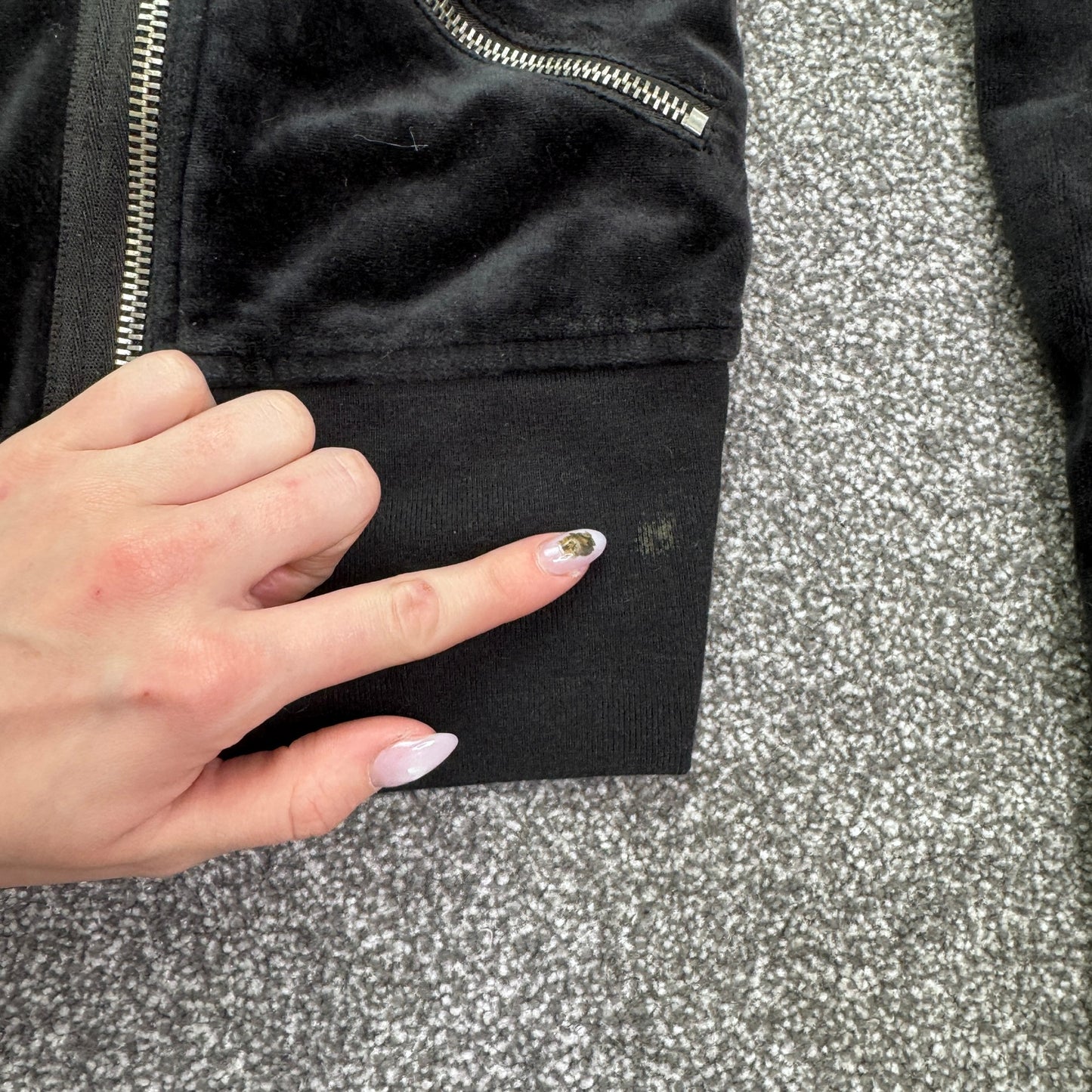 Y2K vintage Juicy Couture asymmetrical zip up velour hoodie