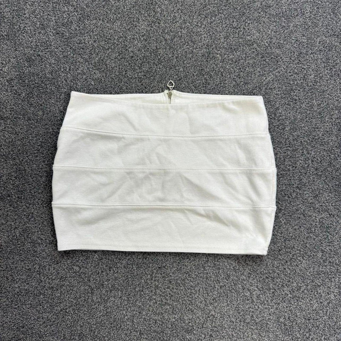 Y2K vintage low rise bandage stretchy mini skirt bodycon heart zipper micro