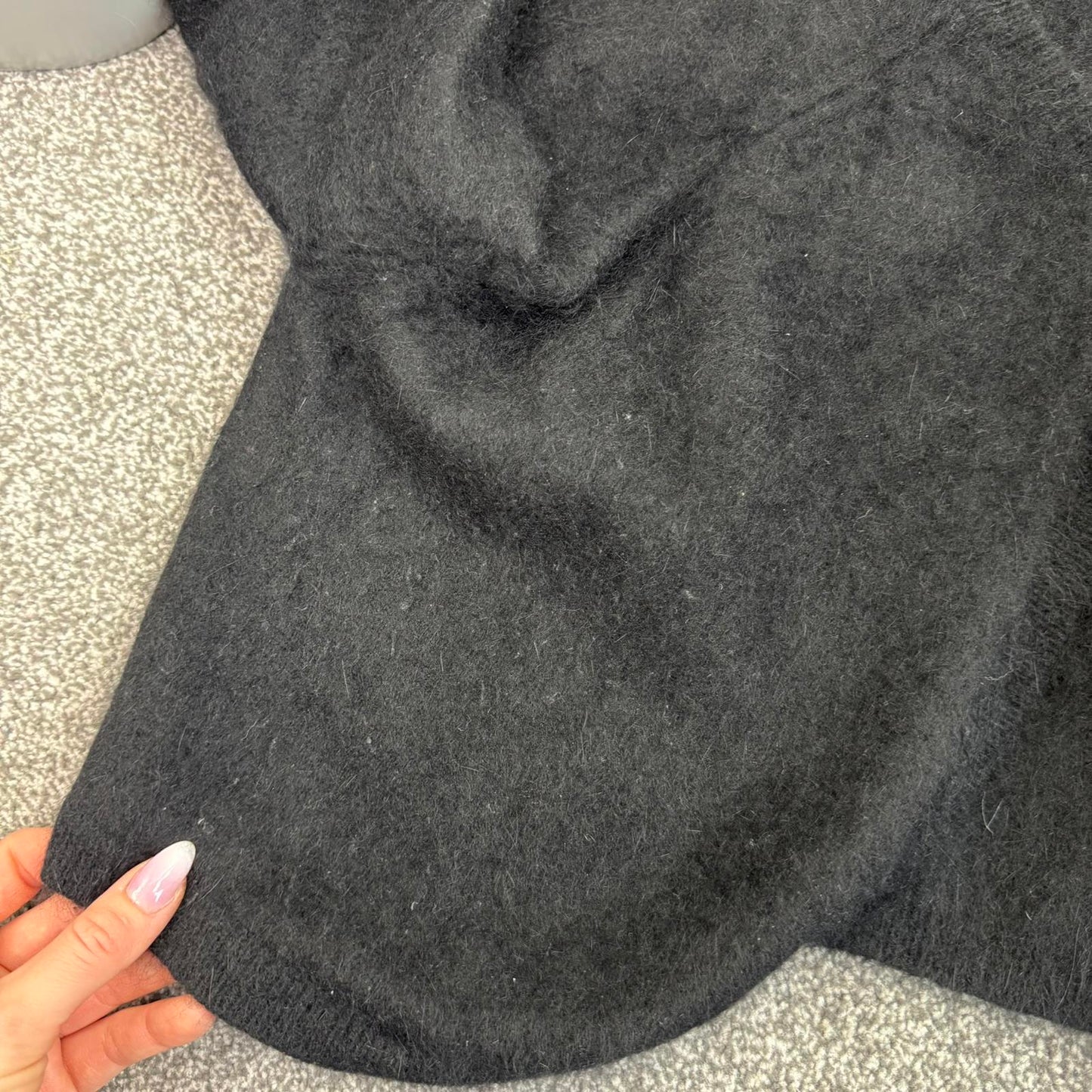 Y2K vintage angora blend cropped cardigan half sleeve button cape