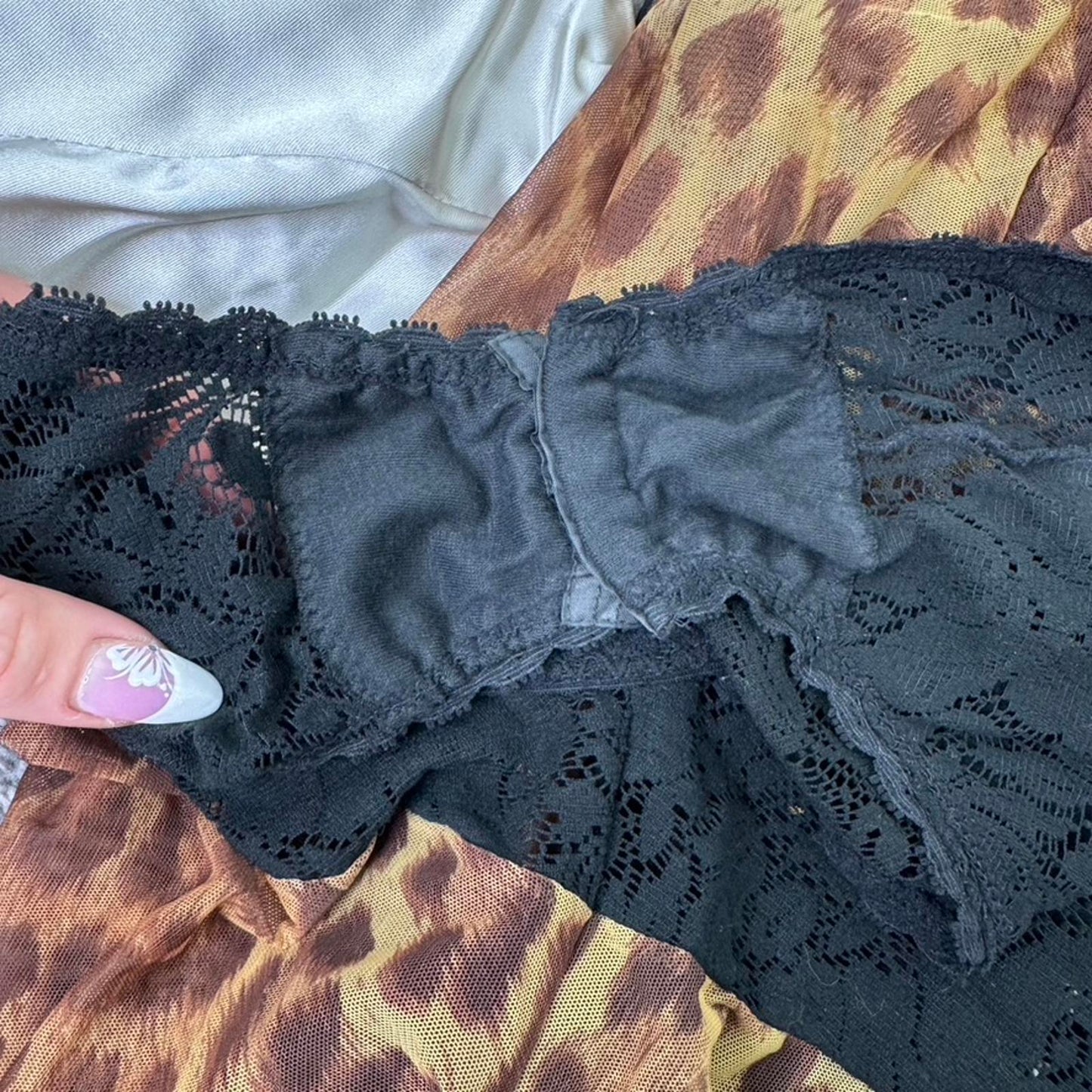 80s vintage Guy Laroche long sleeve bodysuit mesh lace leopard print sheer