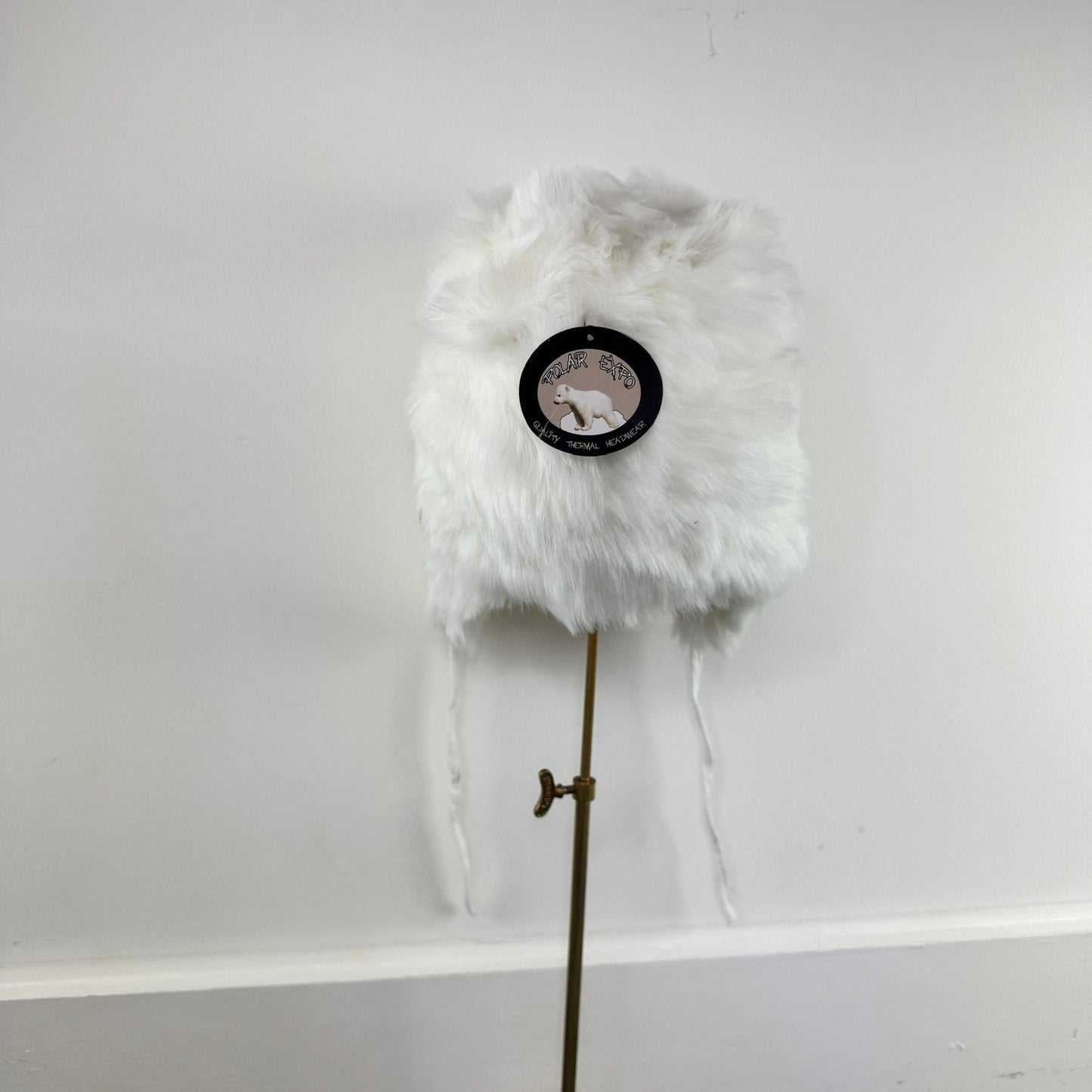 Y2K vintage white faux fur trapper hat