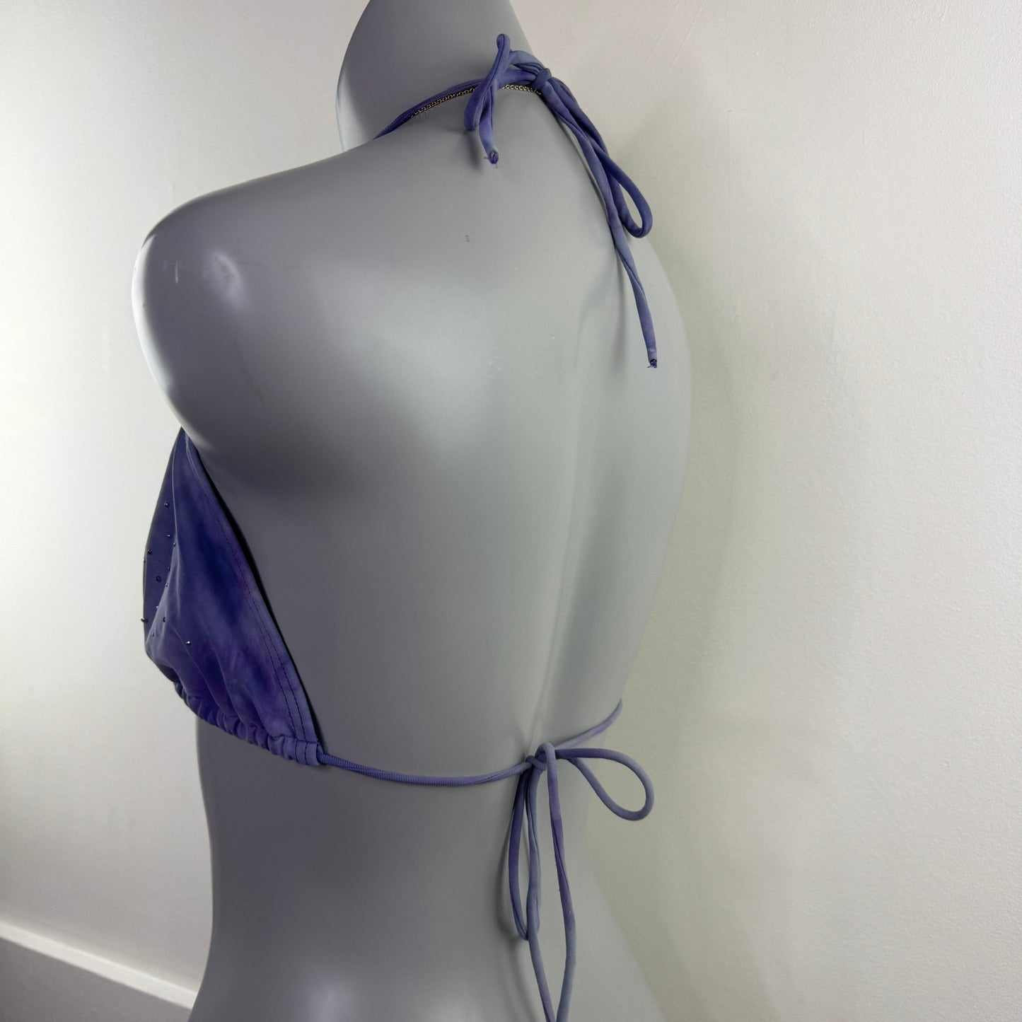 Y2K vintage tie-dye halter neck bikini top