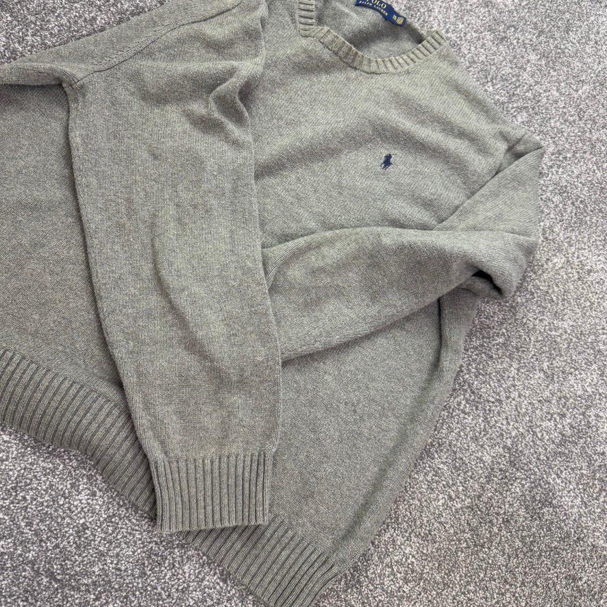Polo Ralph Lauren grey knit sweatshirt jumper crewneck