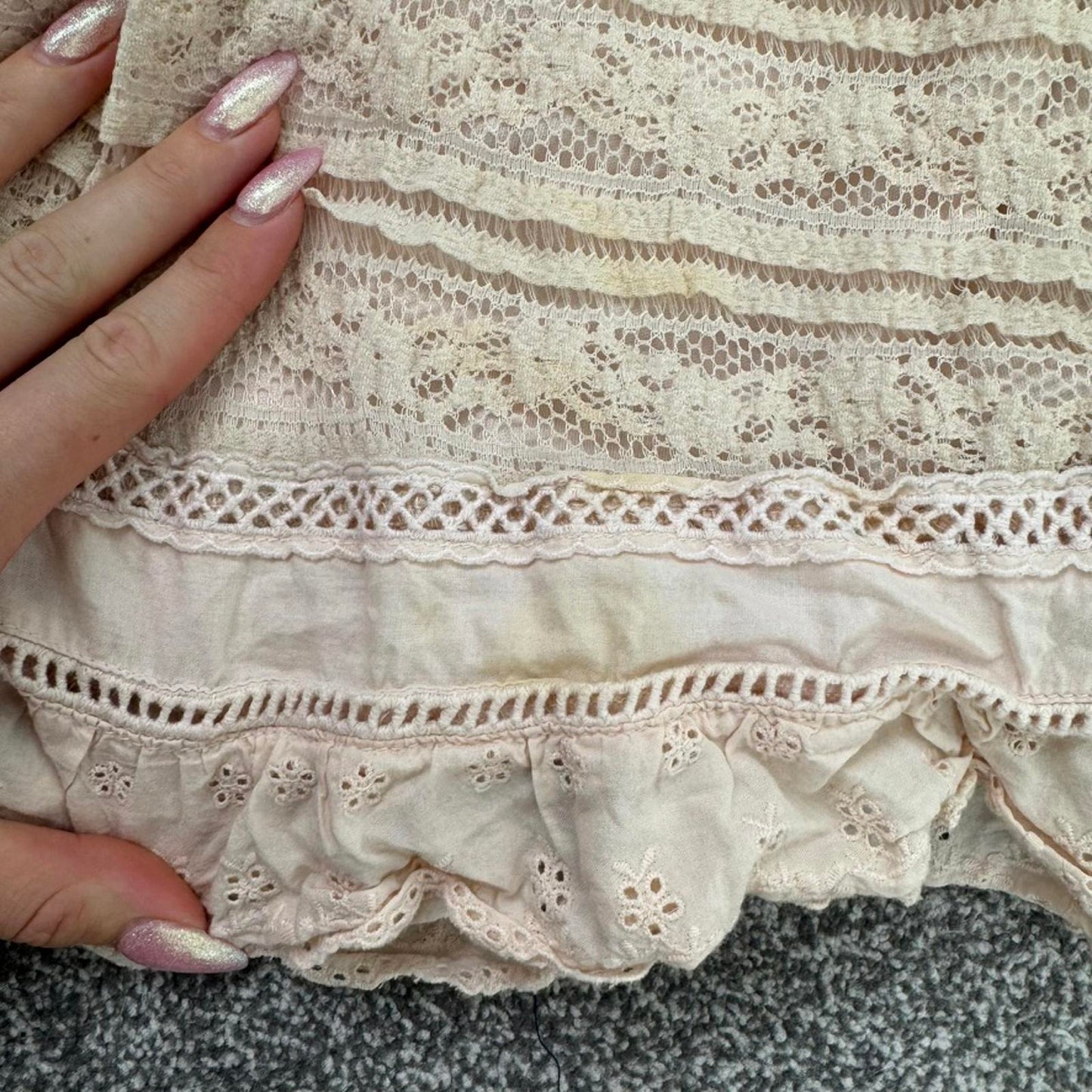 Japanese brand Liz Lisa coquette mini dress bows pink ruffle trim buttons lace