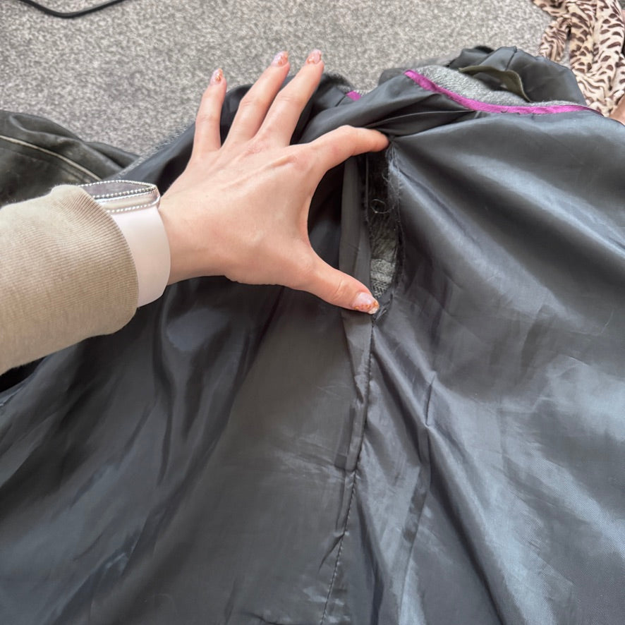 Y2K vintage tartan duffle coat toggle trench with hood