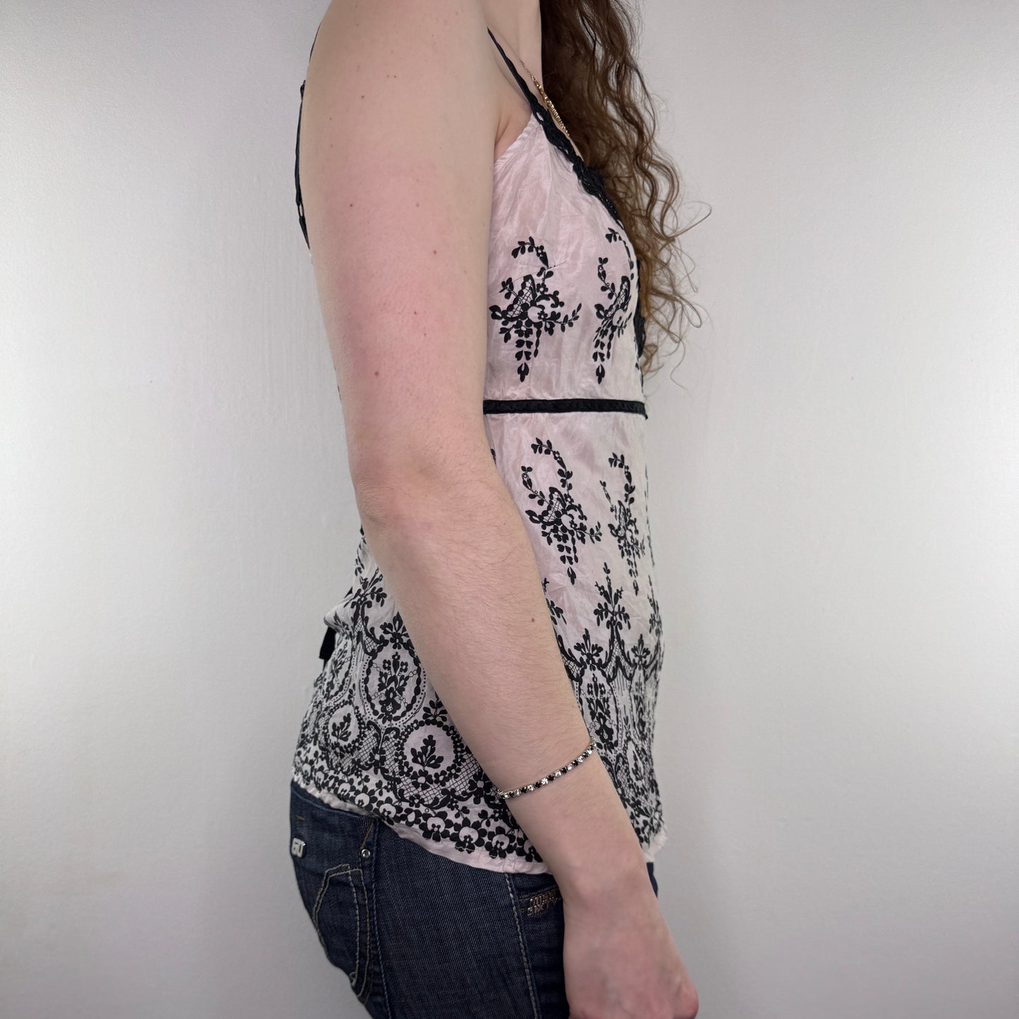 Y2K vintage silk floral cami top