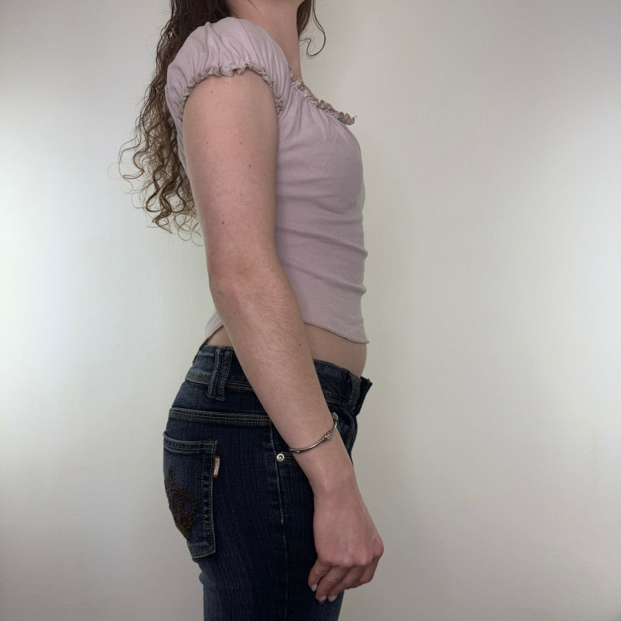 Y2K vintage milkmaid top