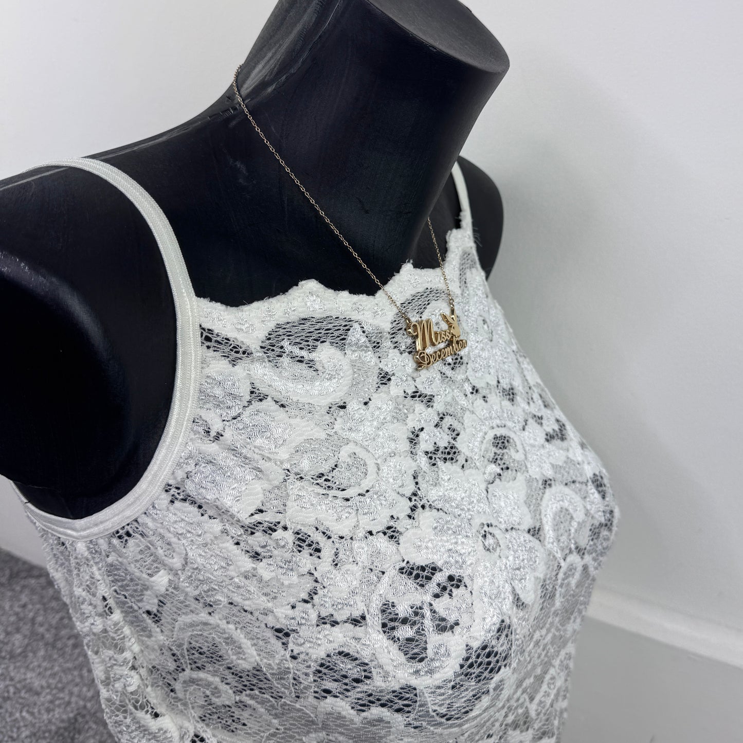 Y2K vintage high neck lace cami top