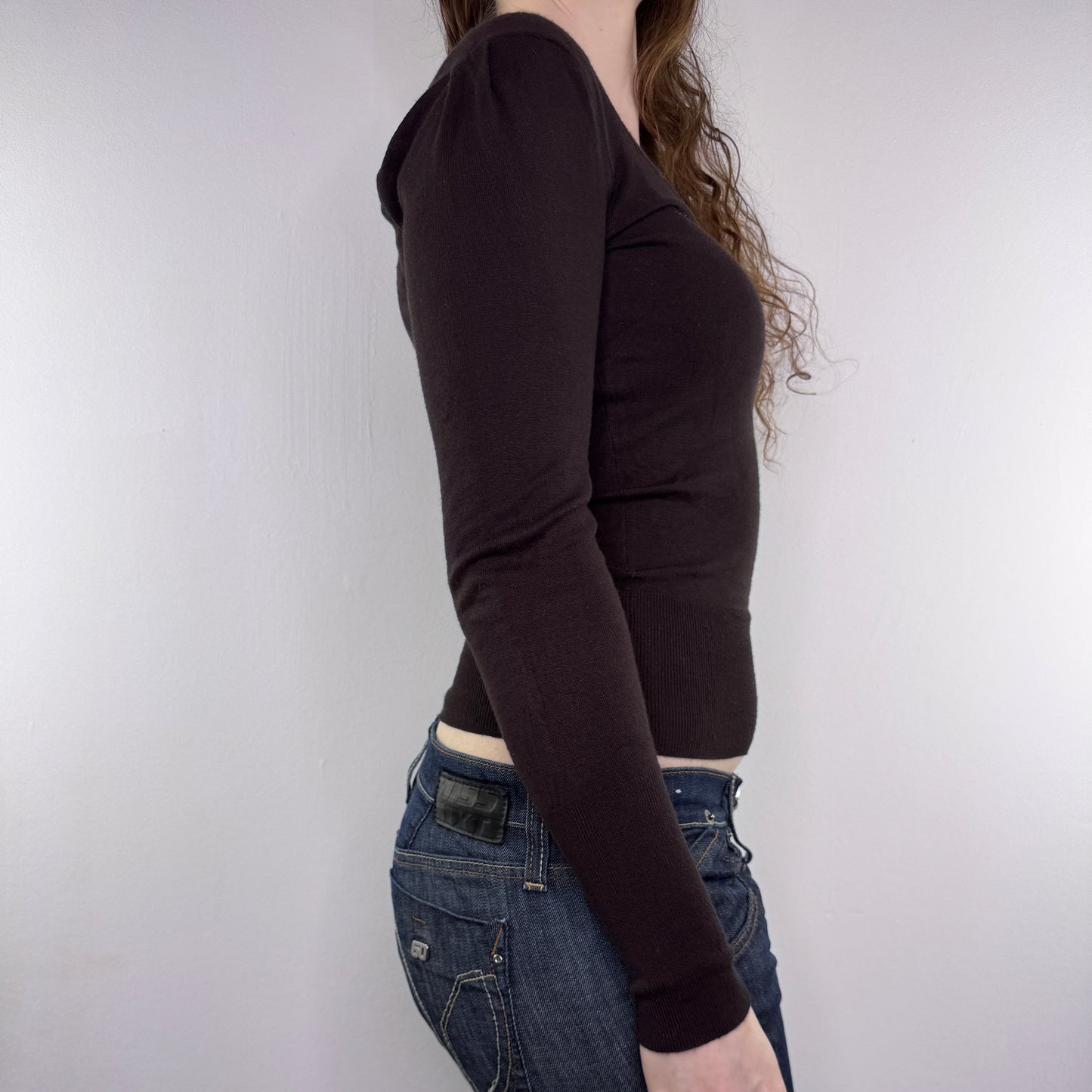 Y2K vintage fine knit long sleeve top