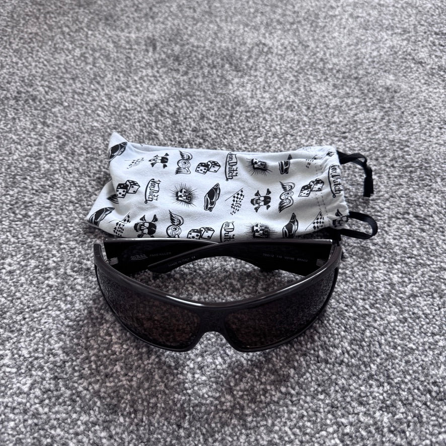 Y2K vintage Von Dutch wraparound sunglasses