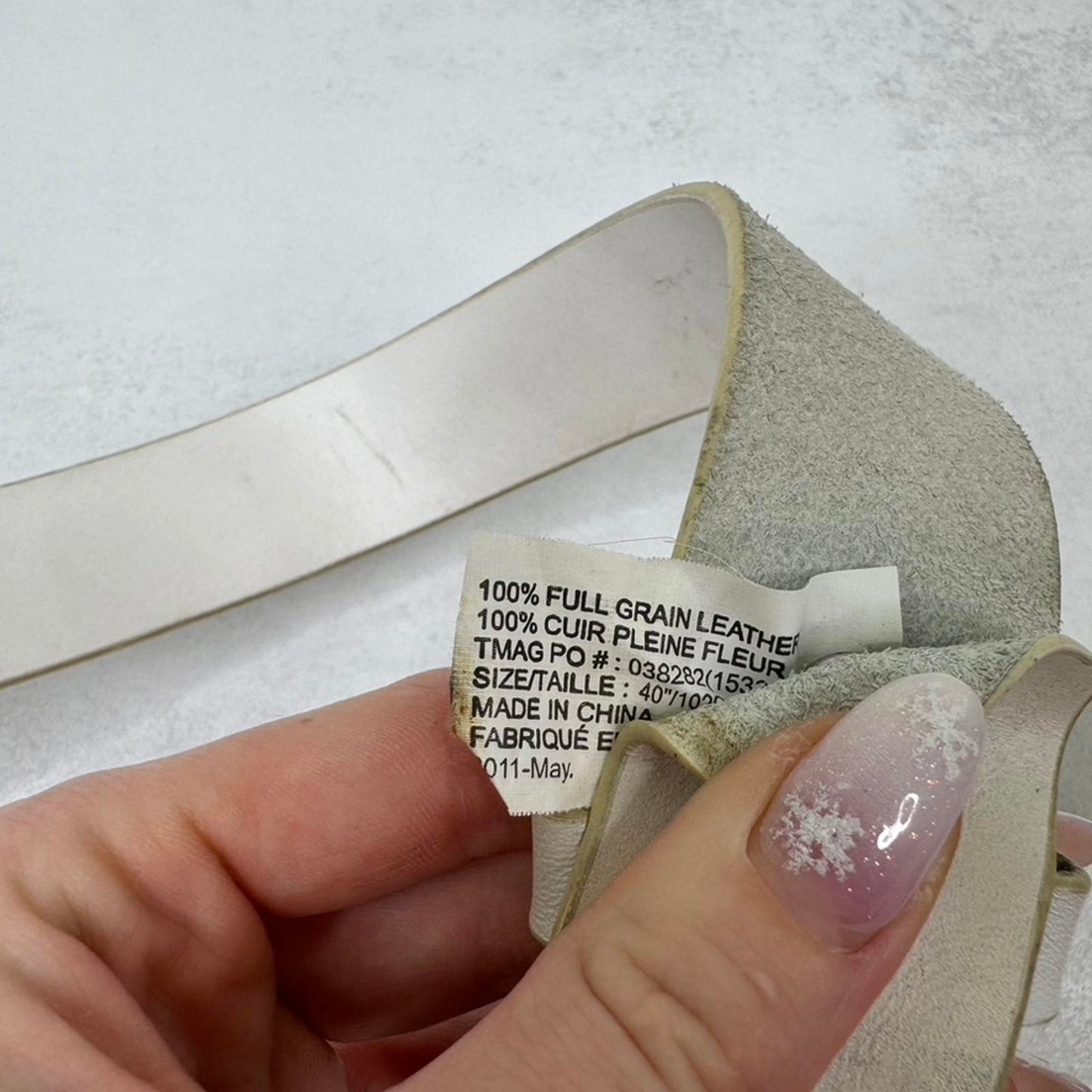 Y2K vintage Adidas genuine full grain leather belt silver buckle white