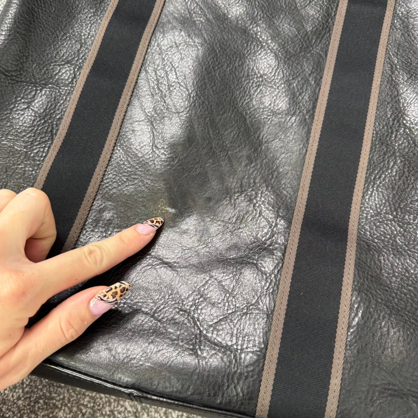 Vintage Coach 2WAY shoulder bag tote bag black leather heritage web leather