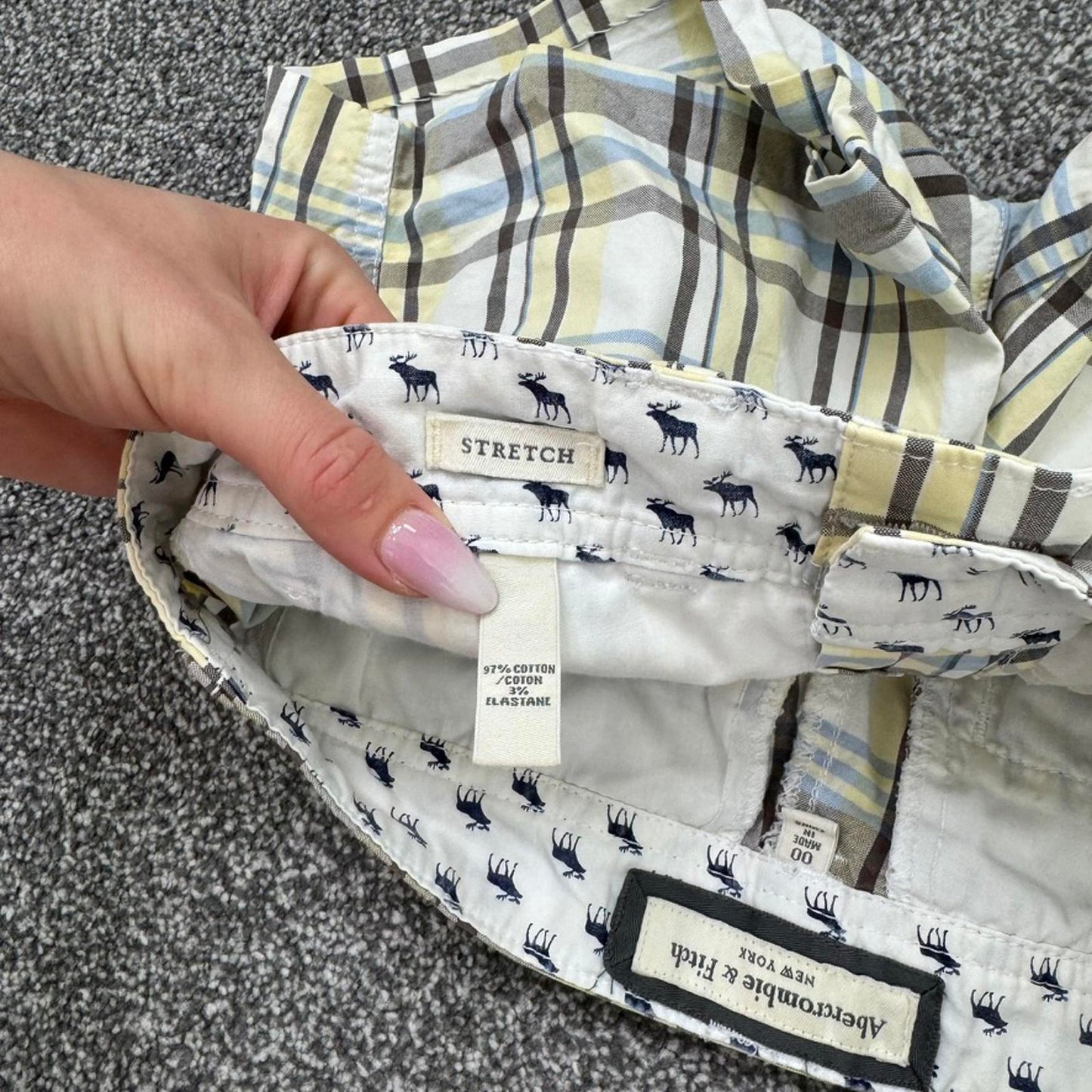 Y2K vintage Abercrombie & Fitch low rise mini shorts tartan check print