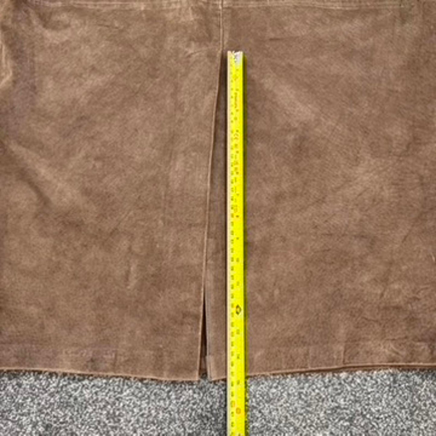 Y2K vintage genuine leather suede maxi skirt a line long full length brown