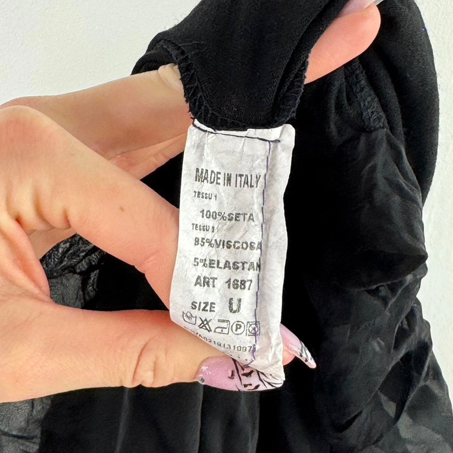 Y2K vintage 100% silk double layered long sleeve top slouchy bow keyhole