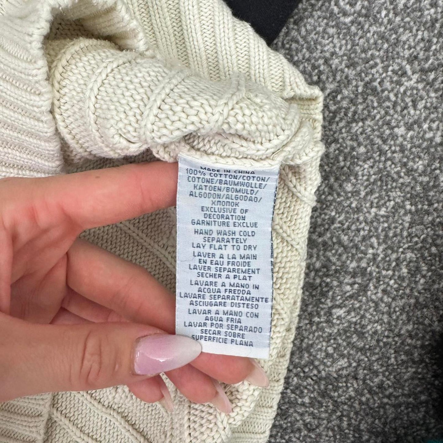 Y2K vintage Ralph Lauren cable knit jumper cream knitted