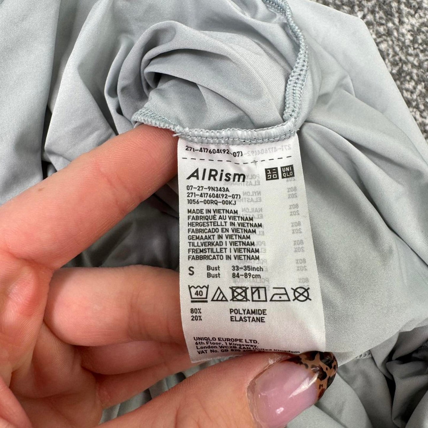 Lightweight silver cami tank top stretchy grey