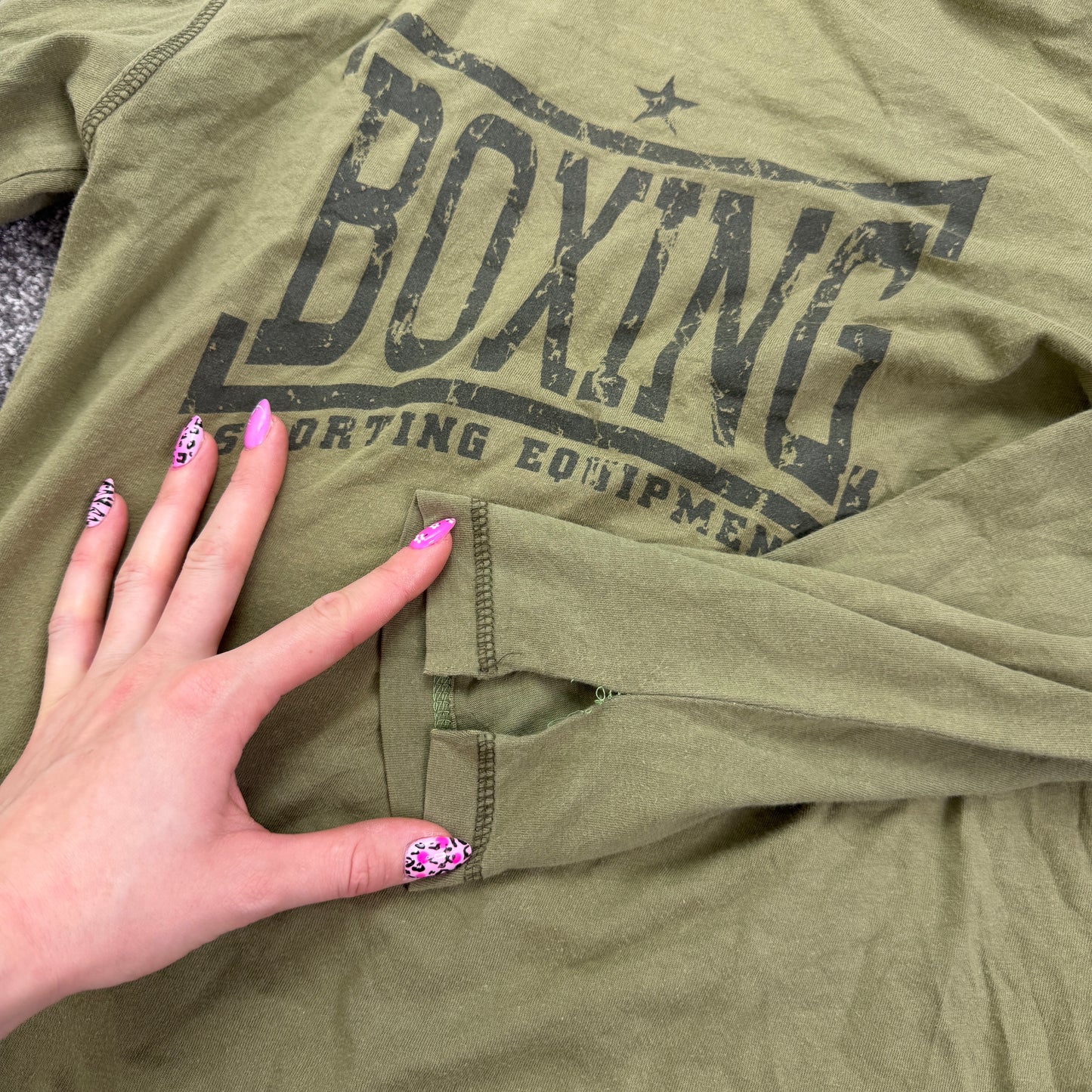 Y2K vintage boxing turtleneck 3/4 sleeve top