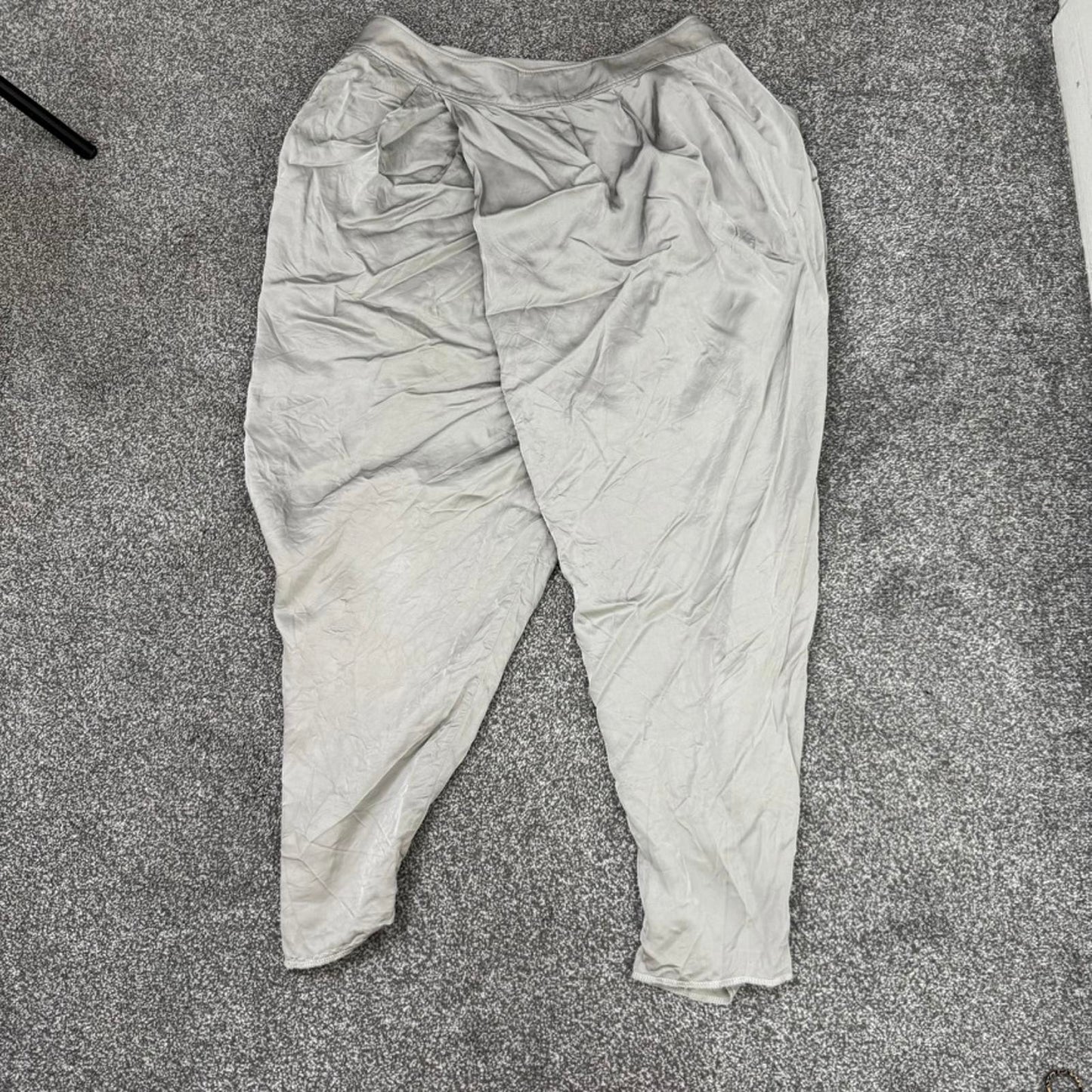 Vintage McQ Alexander McQueen silver harem pants trousers silver baggy carrot