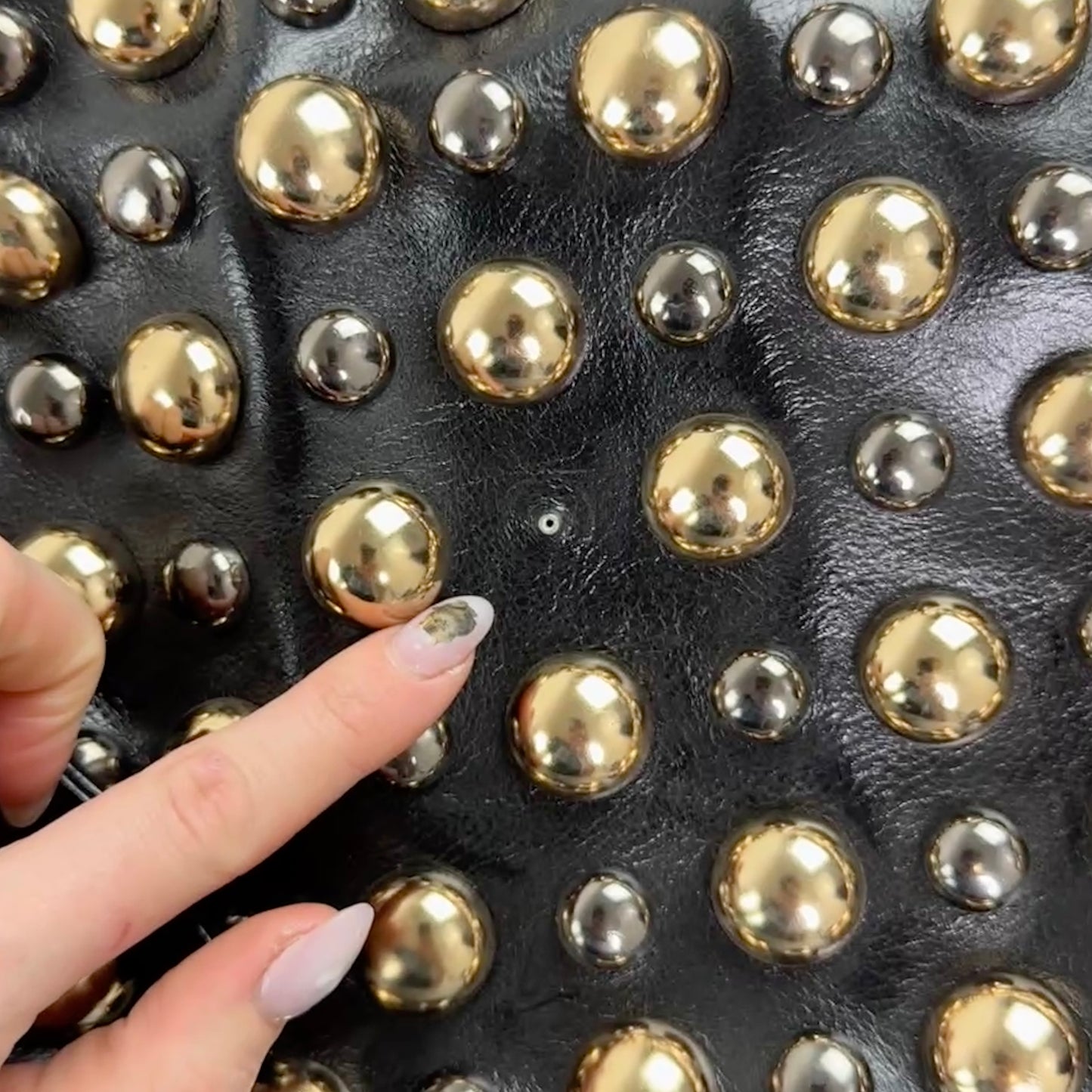 Y2K vintage faux leather studded handbag