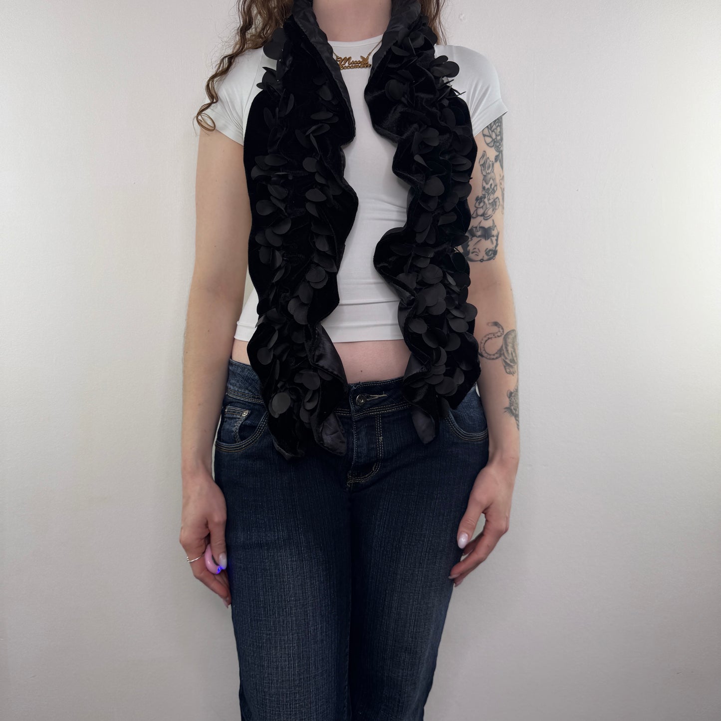 Y2K vintage velvet ruched scarf