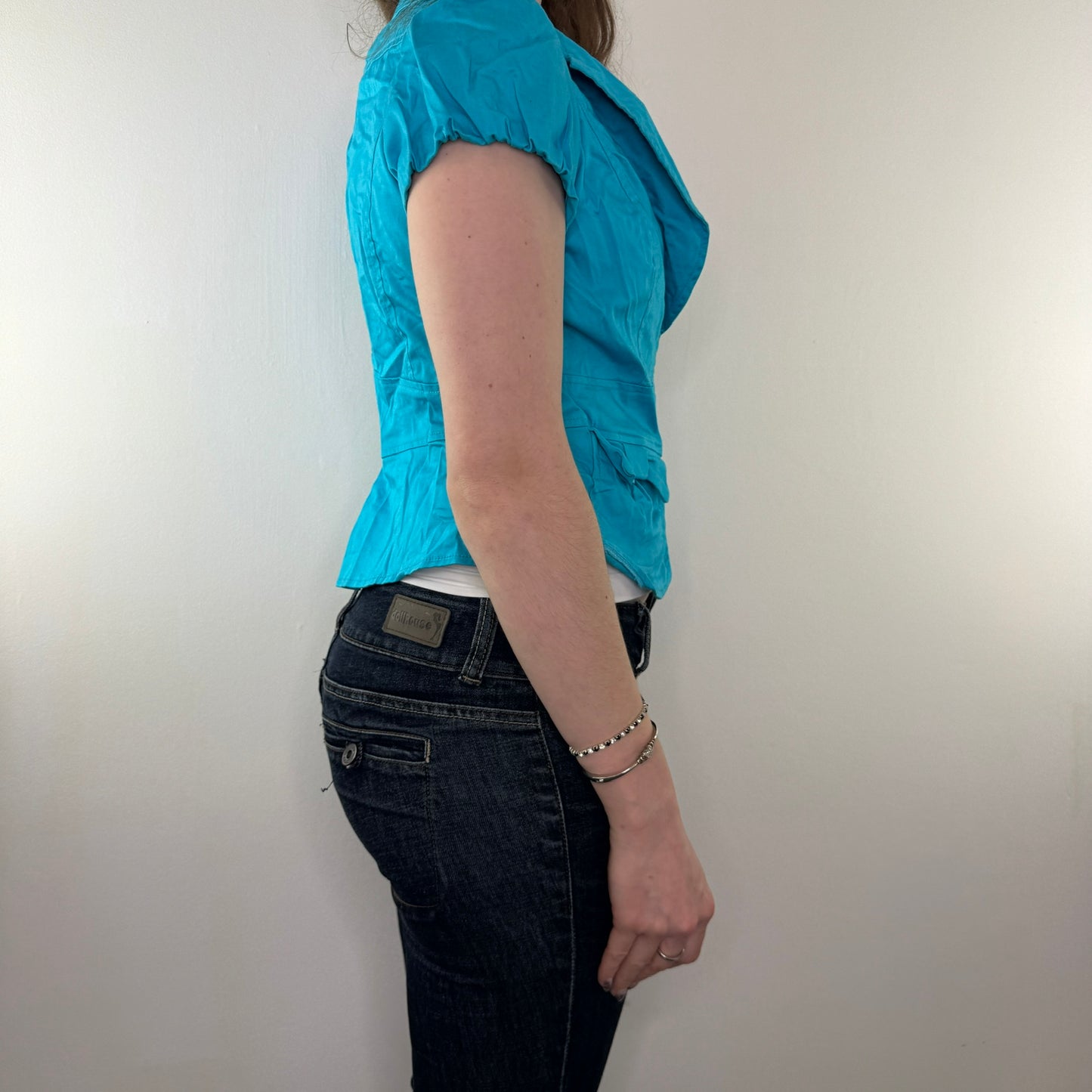 Y2K vintage short sleeve bow blazer