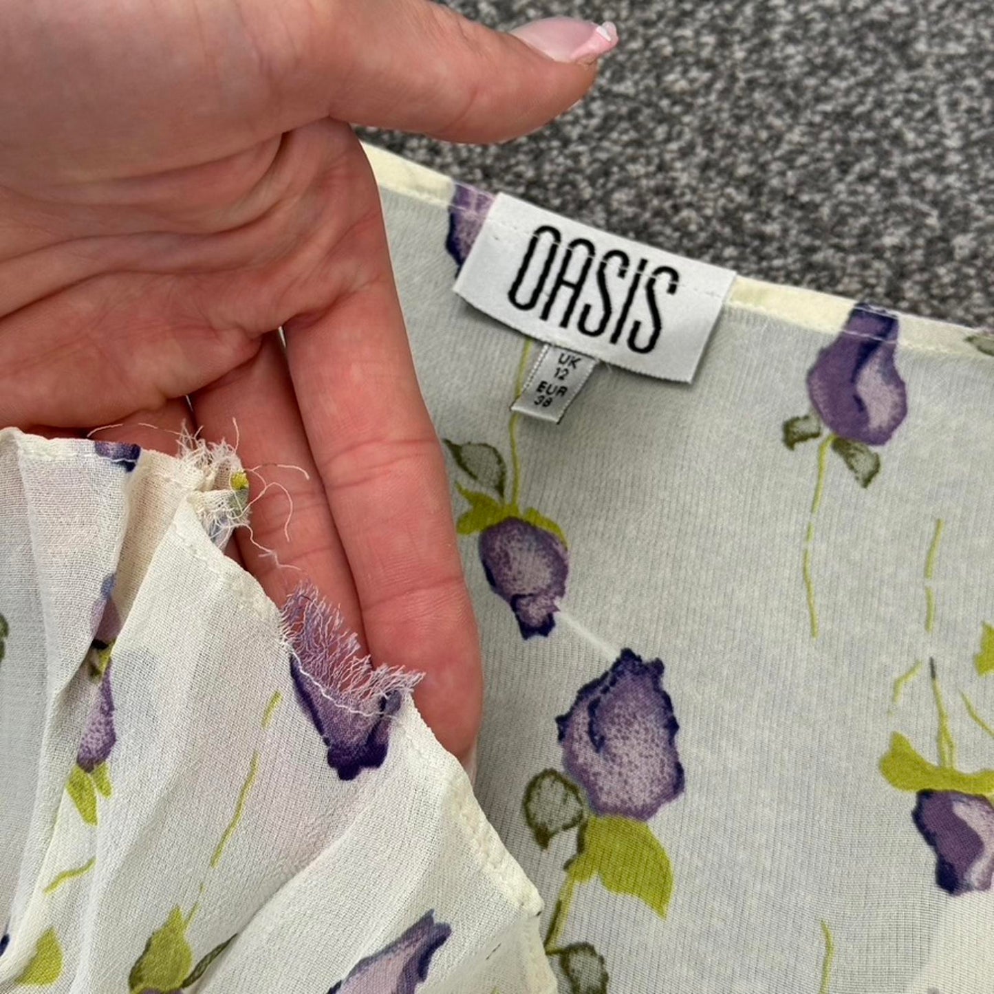 Y2K vintage Oasis floral cropped frilly cardigan tie back bow frill wraparound