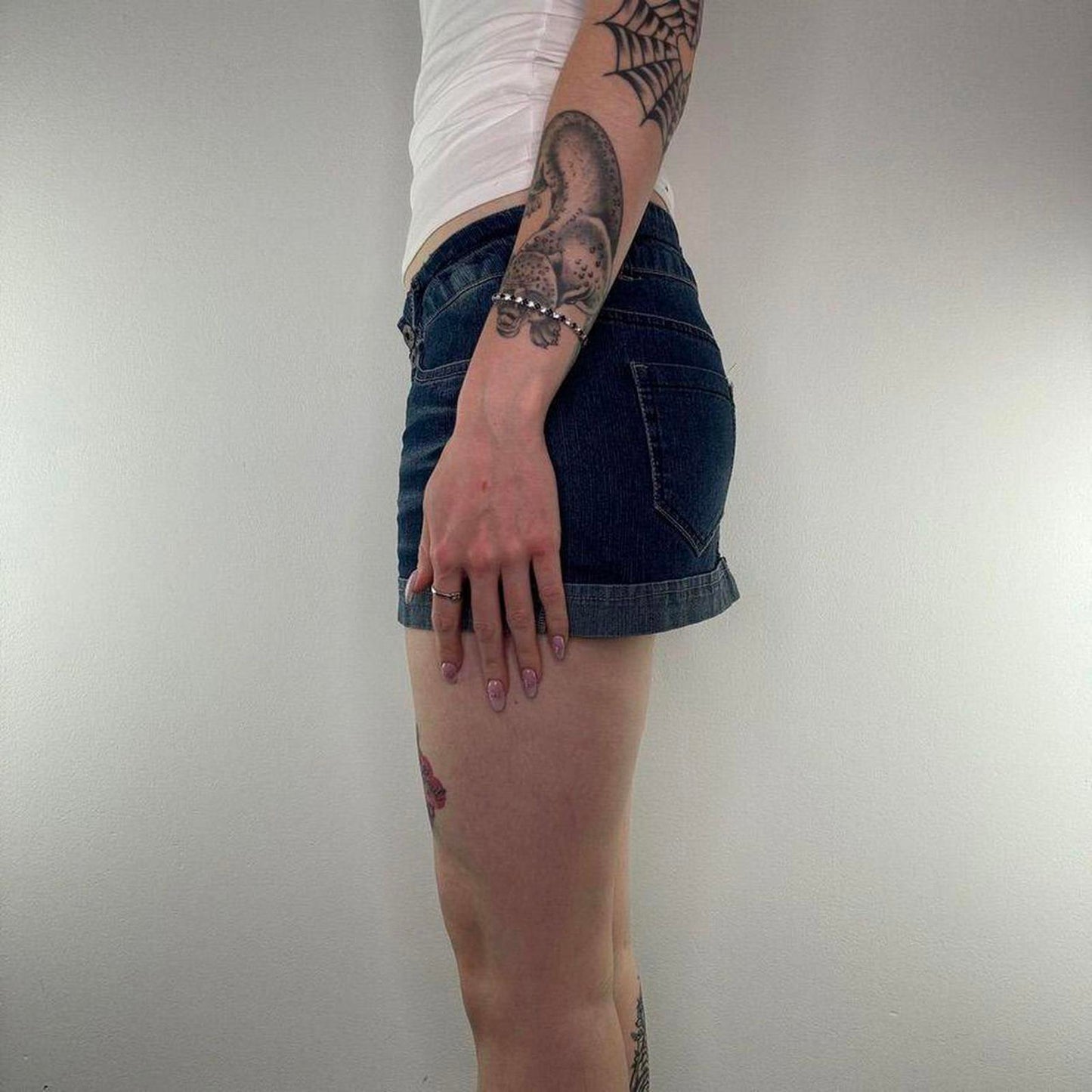 Y2K vintage micro low rise denim faded stretchy mini skirt