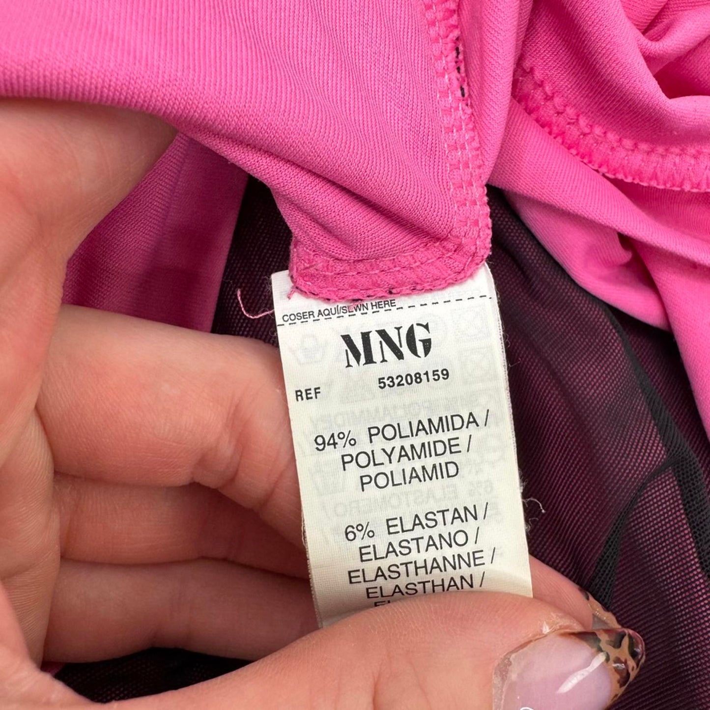 Y2K vintage mesh tank top pink black sleeveless round neck stretch fitted slinky