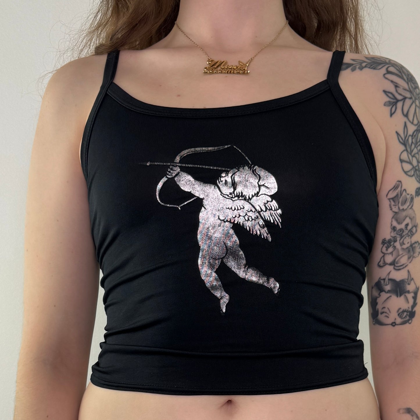 Y2K vintage slinky cherub cami crop top