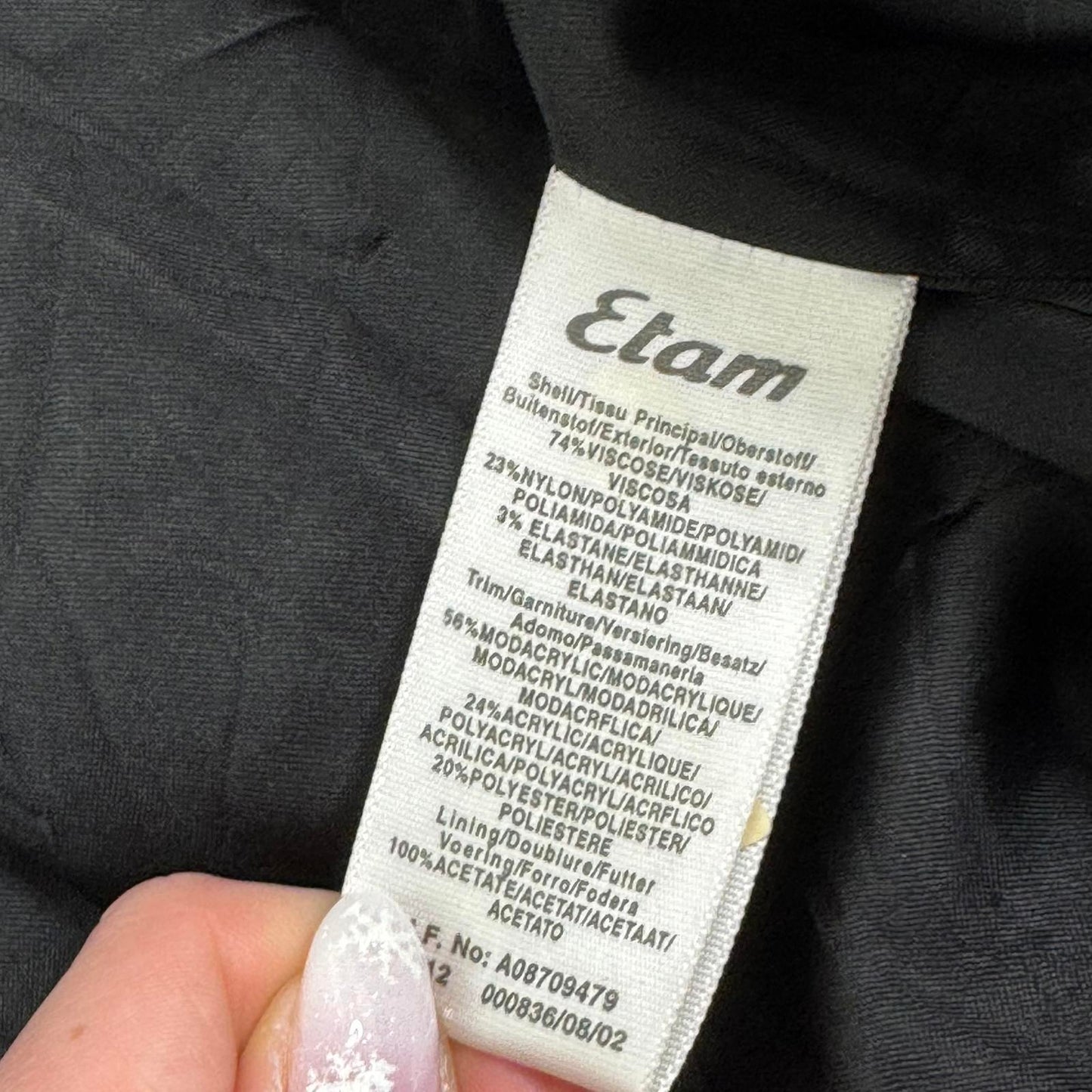 Y2K vintage Etam fitted blazer faux fur trim collar hook and eye stretchy fitted