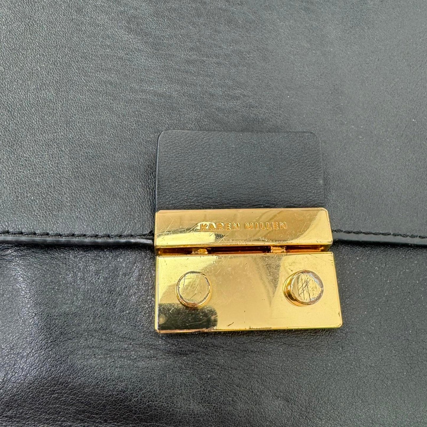 Karen Millen genuine cow leather handbag crossbody strap large work office black