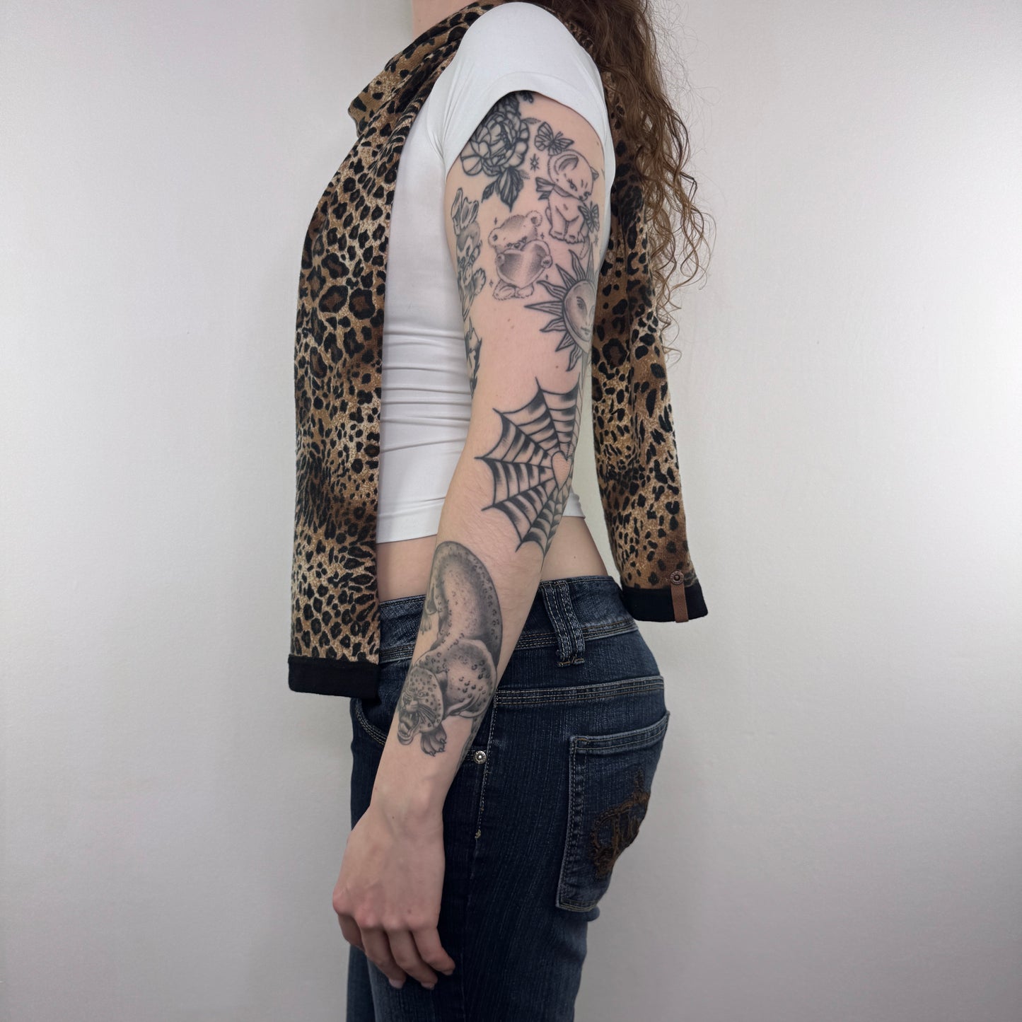 Y2K vintage leopard print scarf
