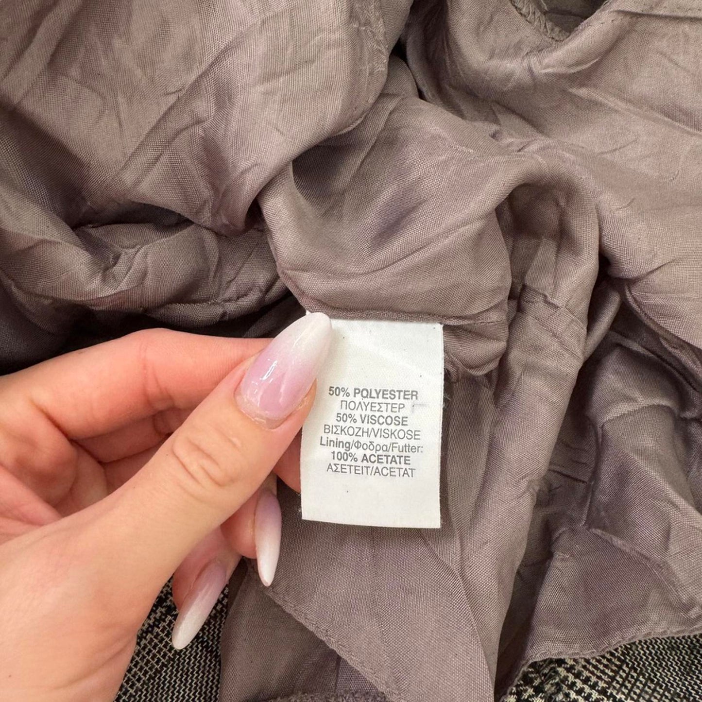 Y2K vintage houndstooth tartan check midi skirt lace up knee length rhinestone