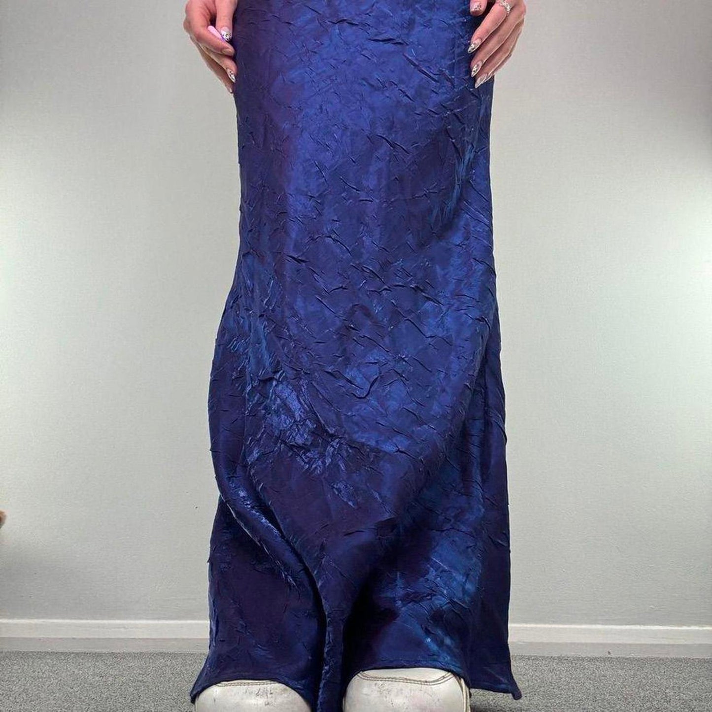 90s Y2K vintage iridescent maxi skirt party whimsigoth evening a line