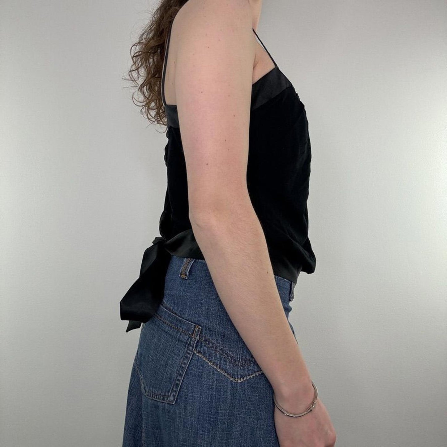 Y2K vintage sequin open back cami top