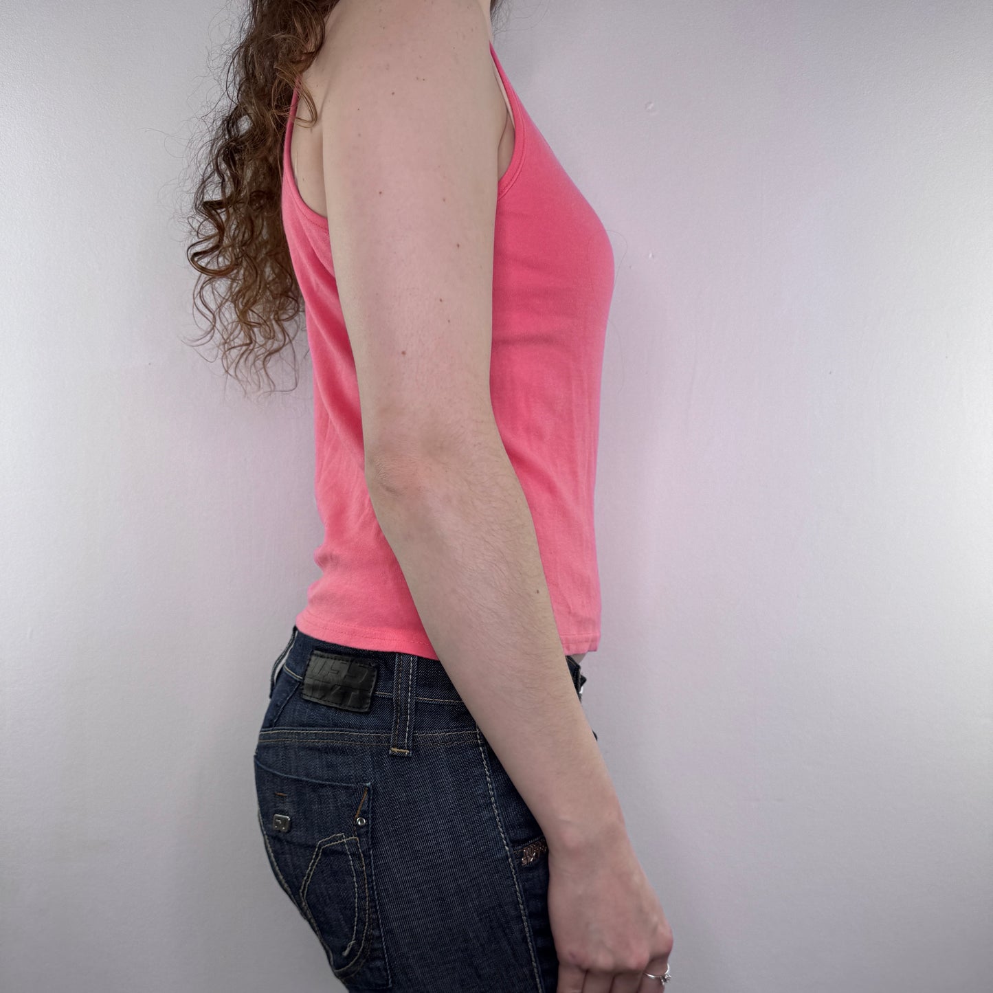 Y2K vintage glitter hibiscus tank top