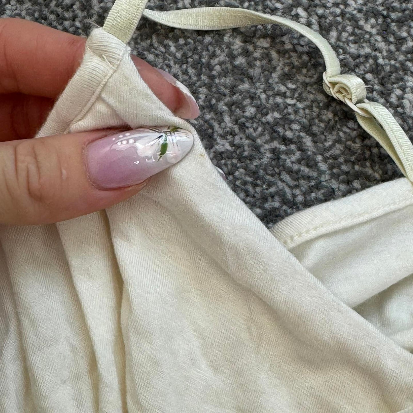 Y2K vintage beaded lace cami top asymmetrical layered hem strappy embellished