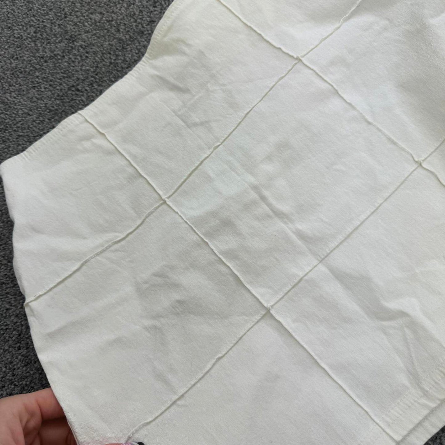 Y2K vintage patchwork stretchy mini skirt bodycon white fitted