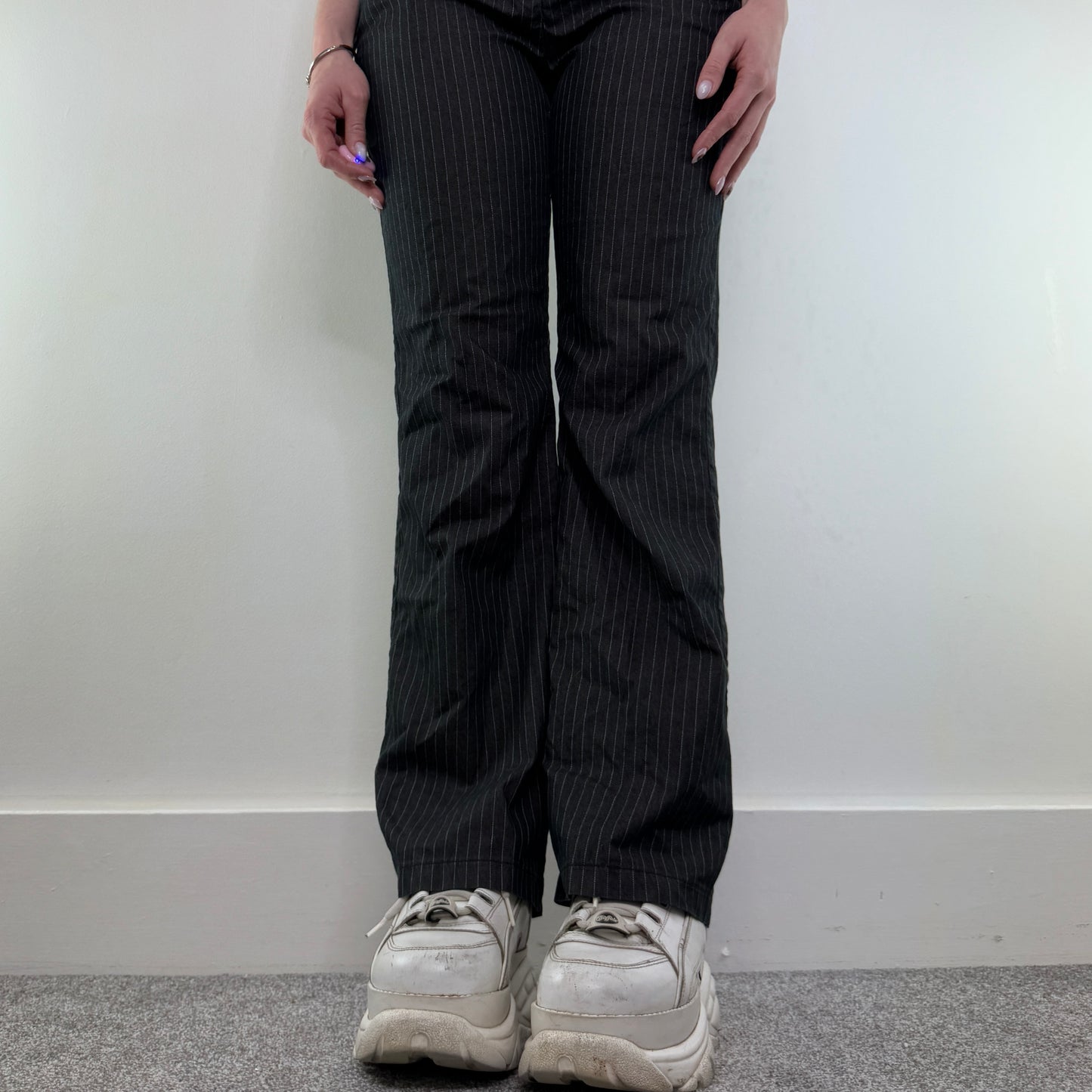 Y2K vintage pinstripe bootcut trousers