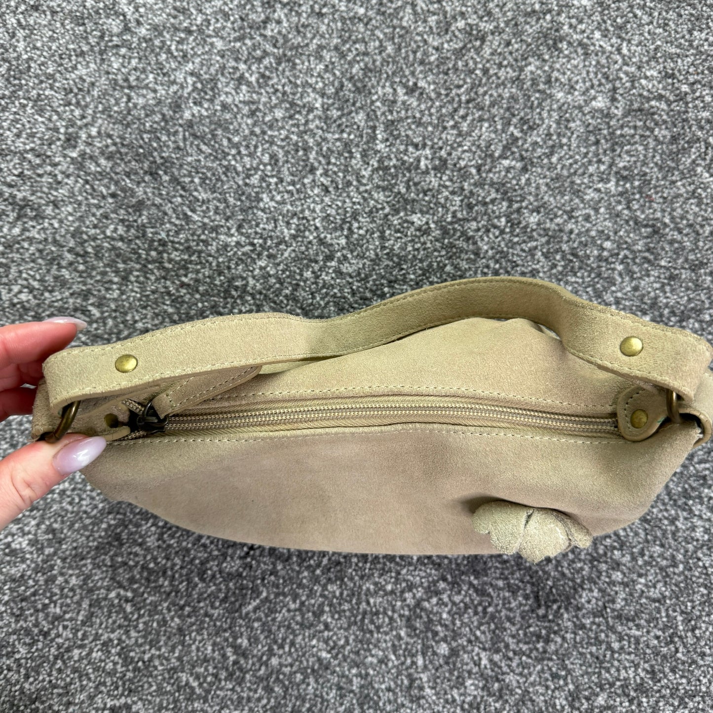 Y2K vintage flower suede mini shoulder bag