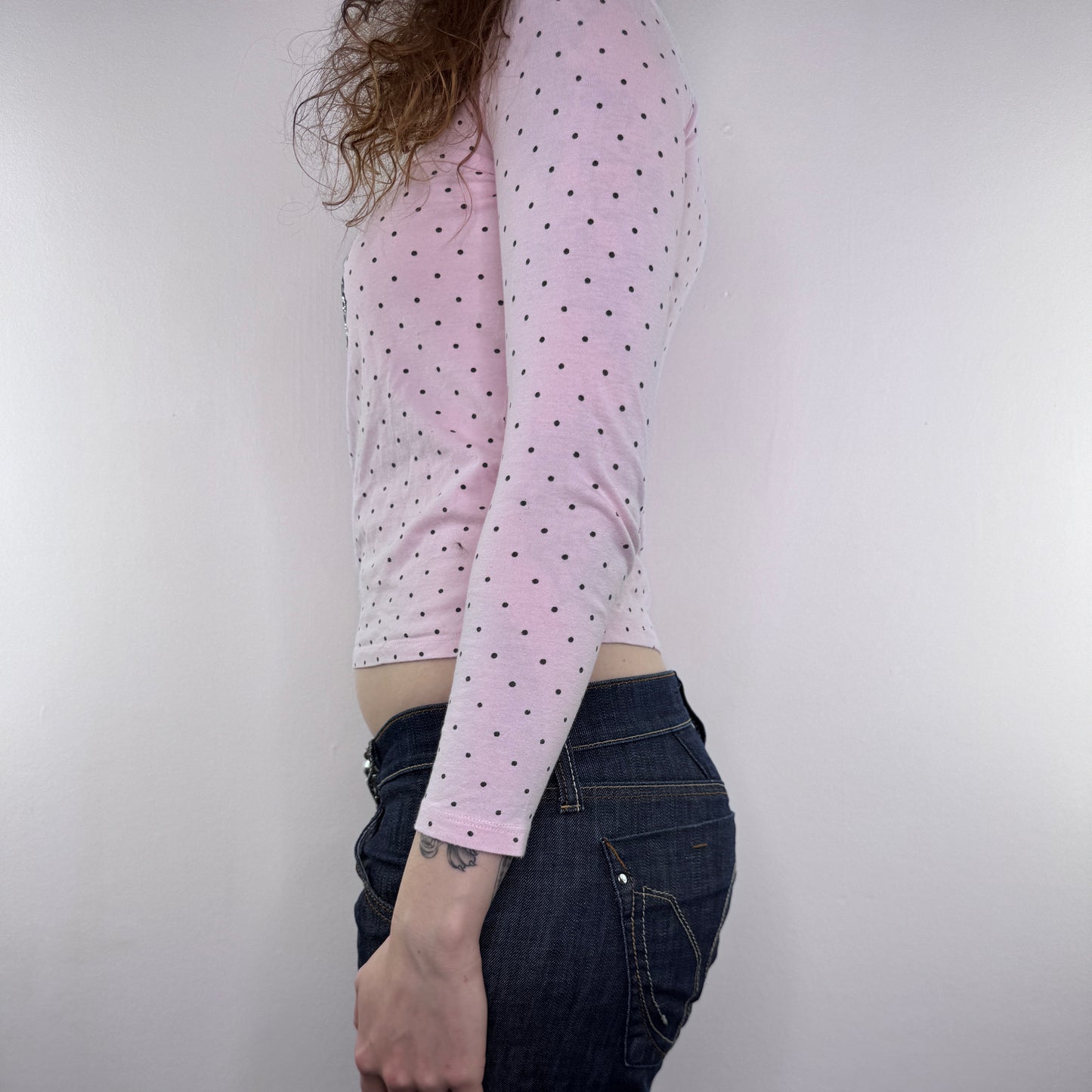 Ariat polka dot studded long sleeve top