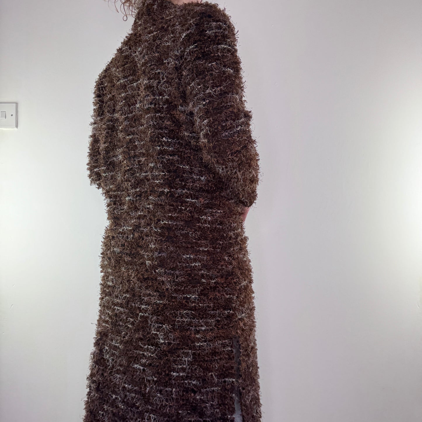 Y2K vintage shaggy long full length cardigan