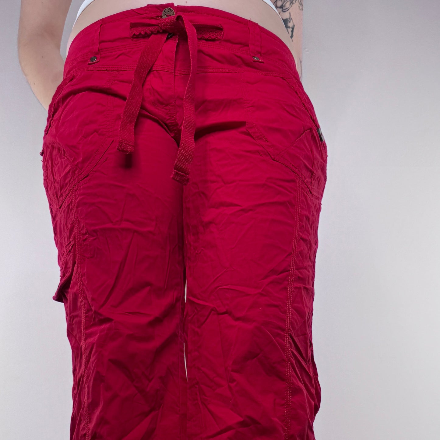 Y2K vintage cropped capri cargo trousers