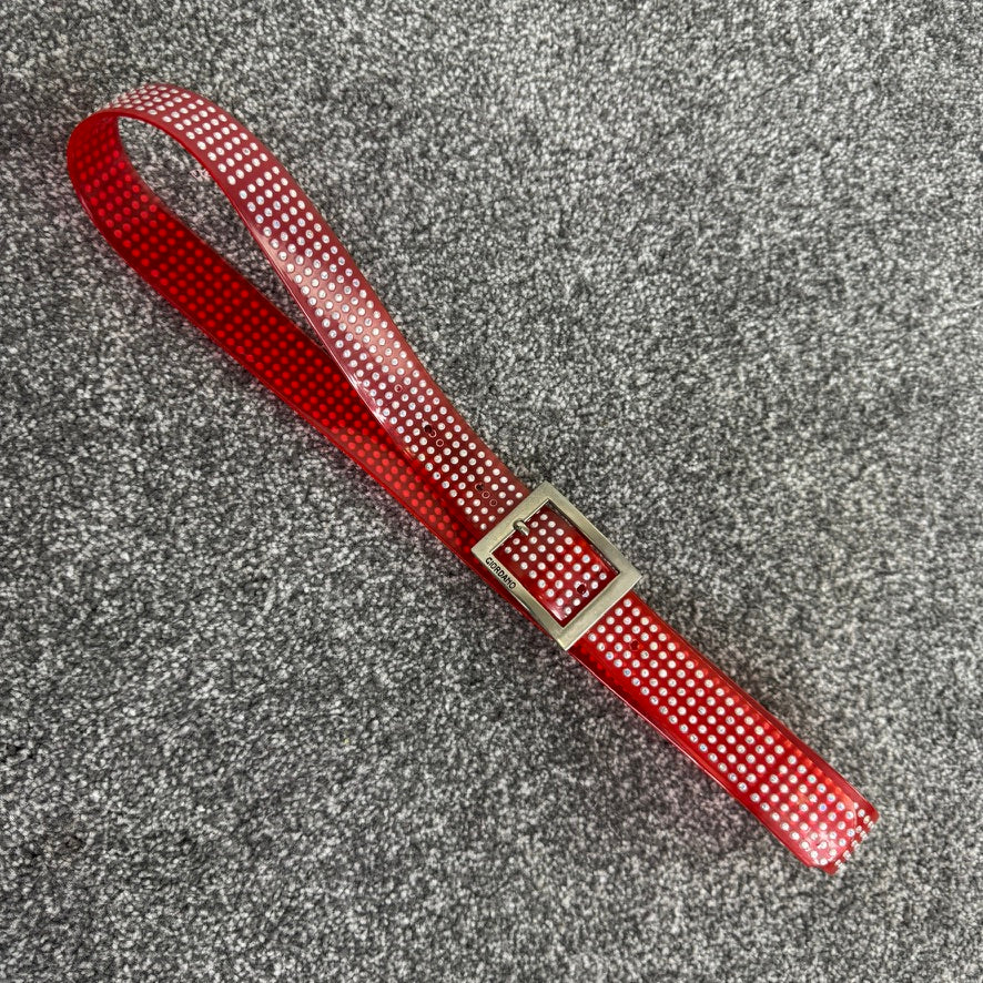 Y2K vintage jelly belt sparkly spot square metal buckle 90s