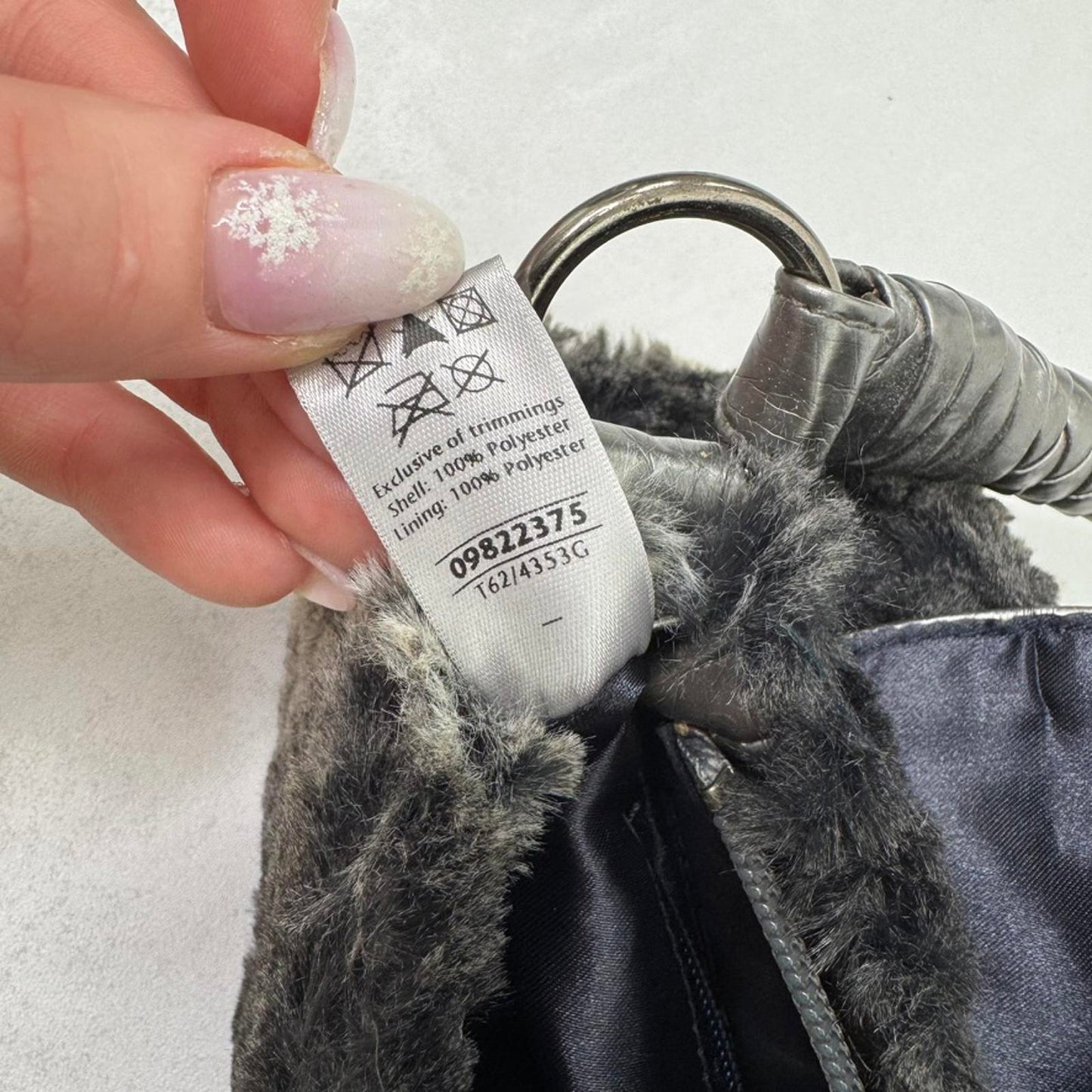 Y2K vintage Per Una shoulder small bag faux fur / leather metallic braided mini